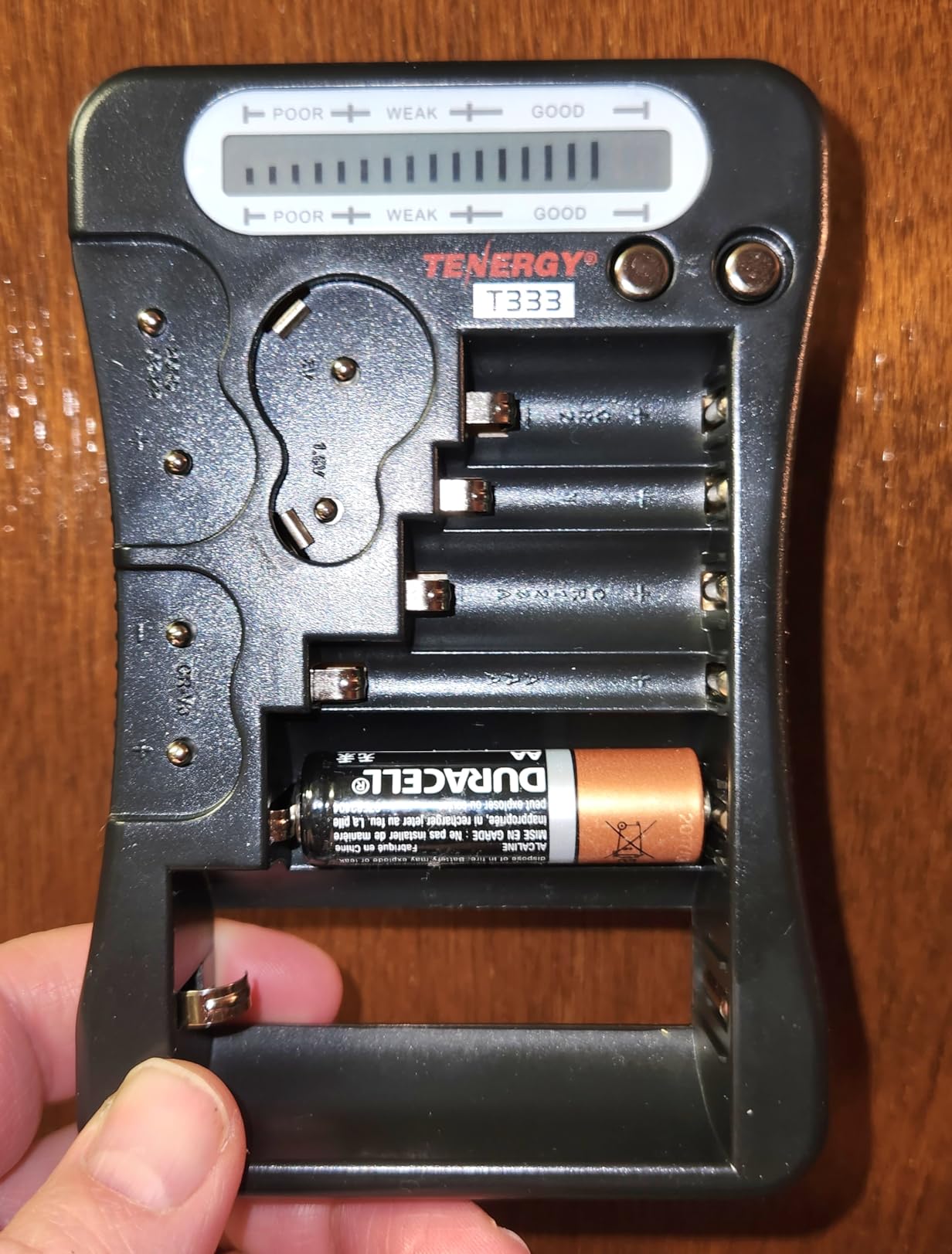 Tenergy T-333 Universal Battery Tester, LCD Display, for AA, AAA, C, D, 9V, CR123A, CR2, CRV3, 2CR5, CRP2, and Button Cell Batteries customer photo 1