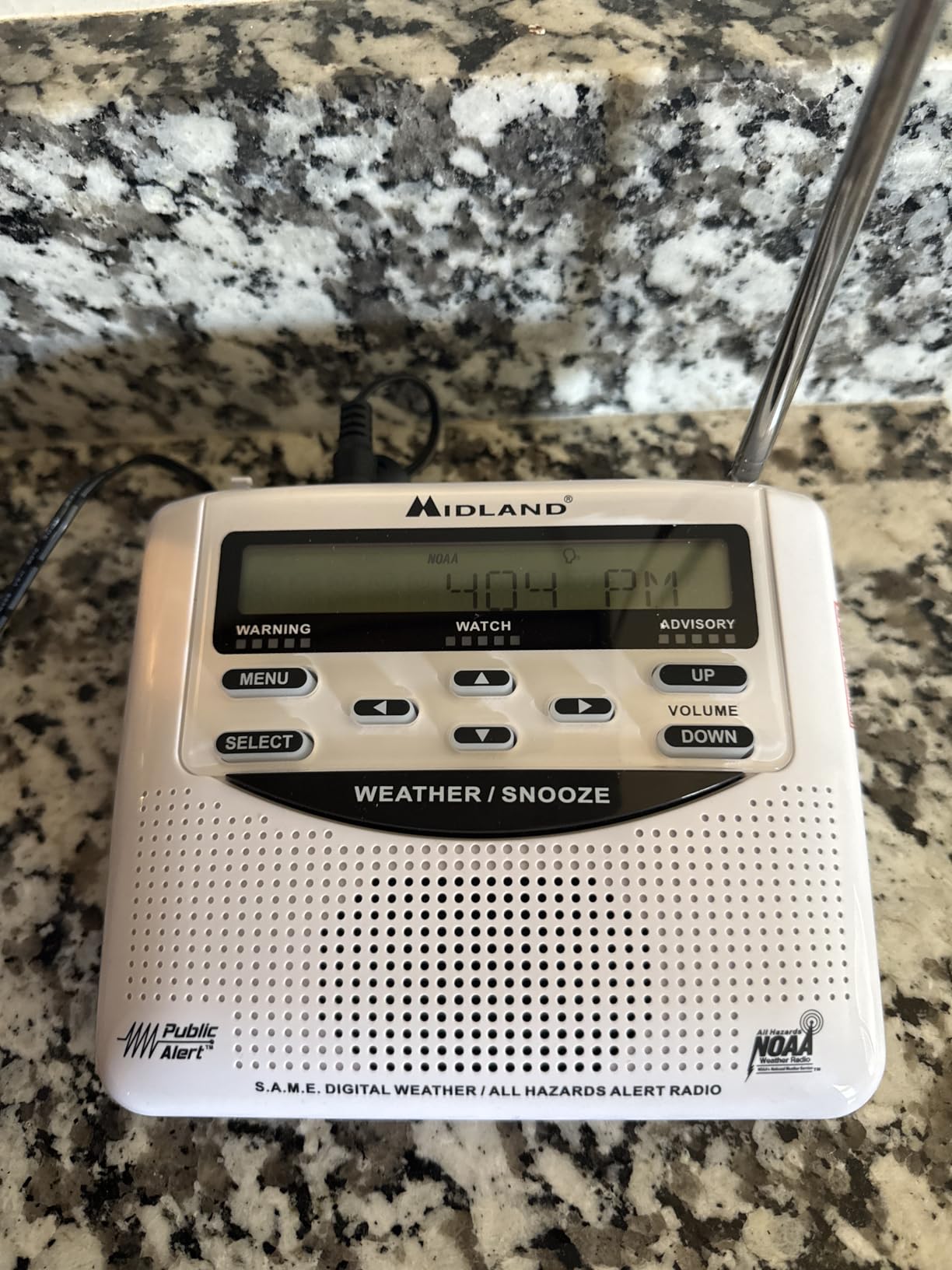 Midland WR120B NOAA Emergency Weather Alert Radio | Localized Programming, Trilingual Display, 60+ Emergency Alerts, Alarm, Selectable Alert Tone customer photo 1