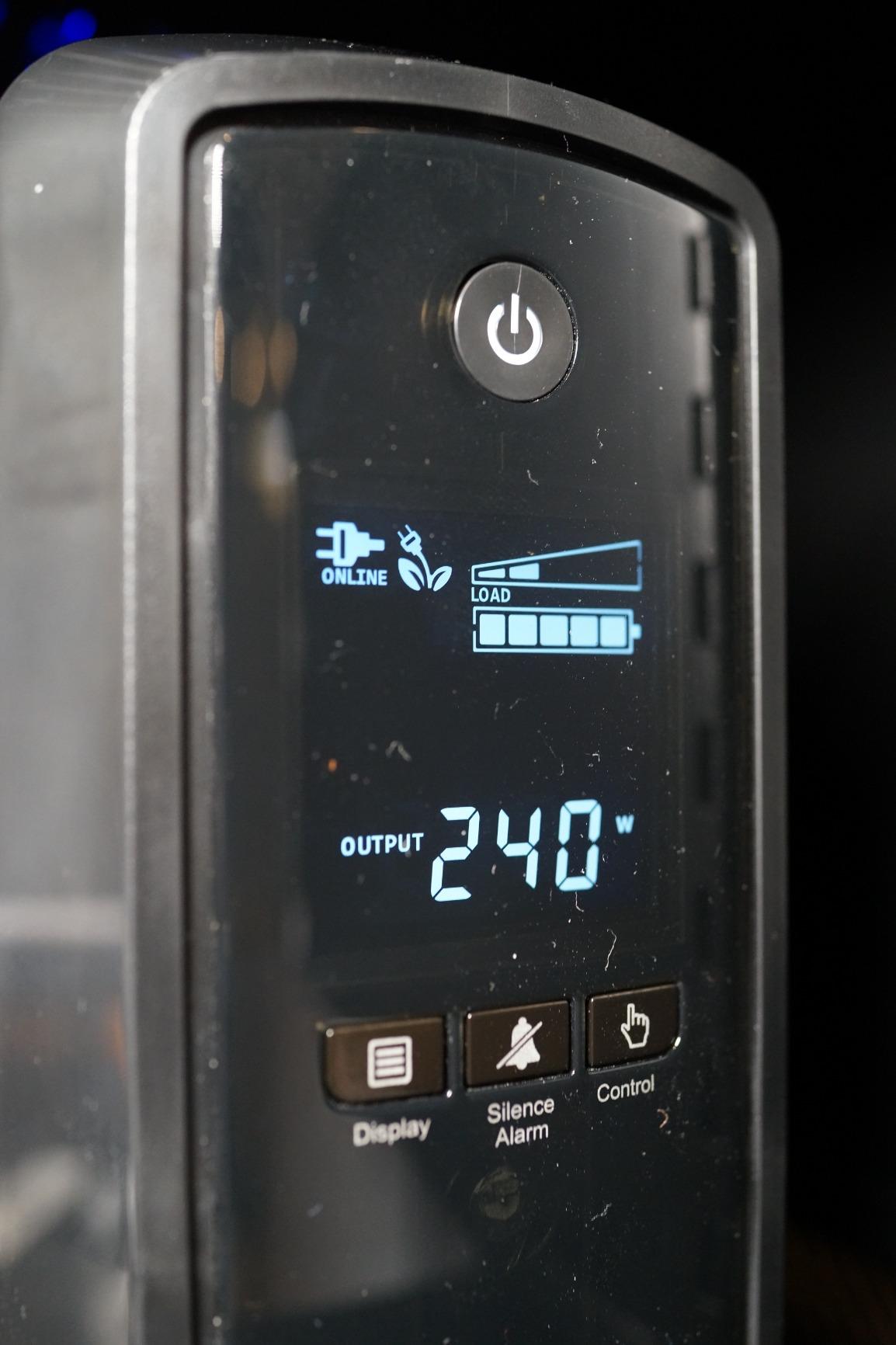 CyberPower CP1000PFCLCD PFC Sinewave UPS Battery Backup and Surge Protector, 1000VA/600W, 10 Outlets, AVR, Mini-Tower, UL Certified | 10 Outlets, 5 Surge-Only, Avr, Color LCD, USB-a and USB-C Charging customer photo 1