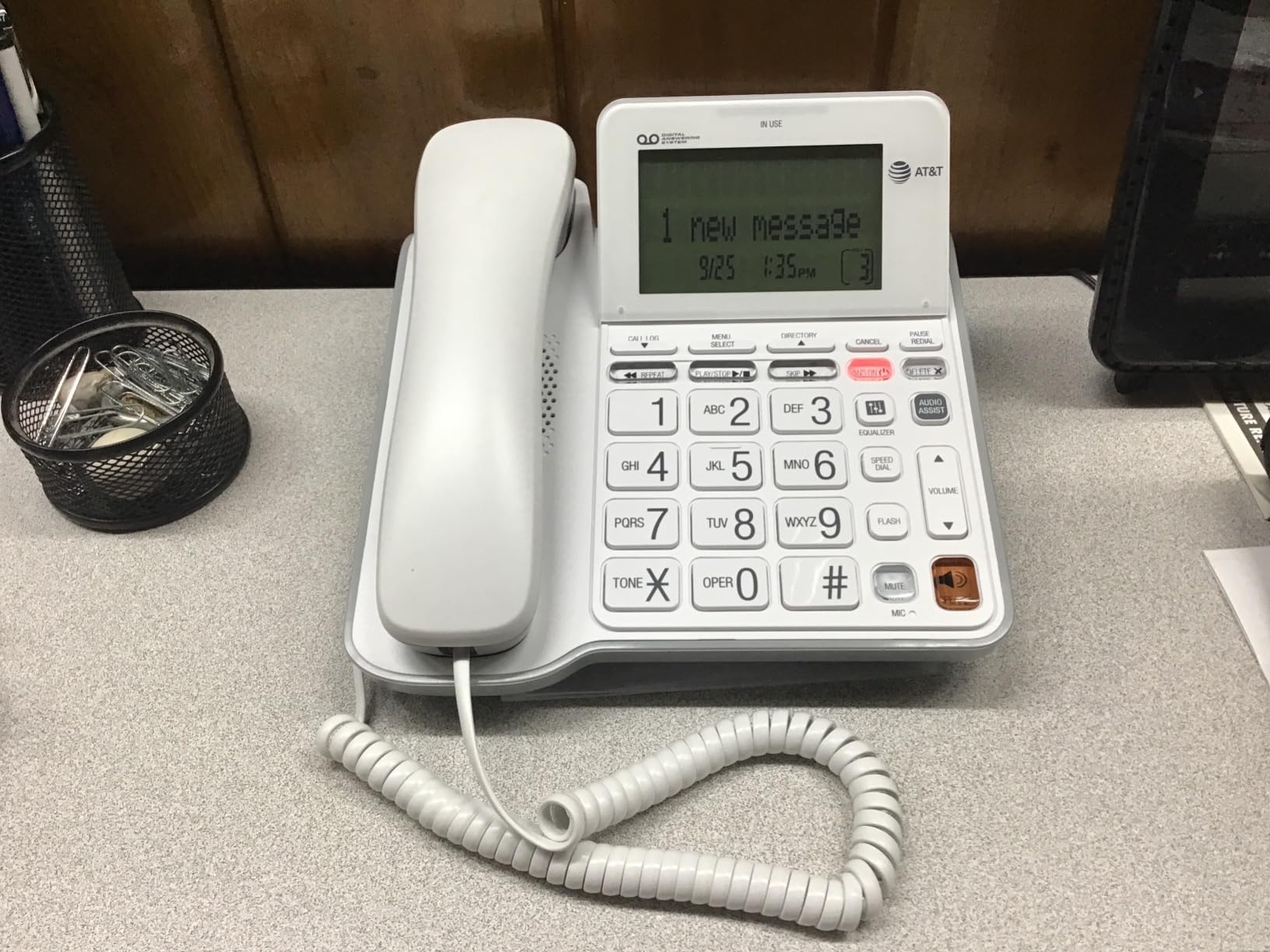 AT&T CL4940 Corded Phone with Digital Answering System, Caller ID, Large Tilt Display customer photo 2