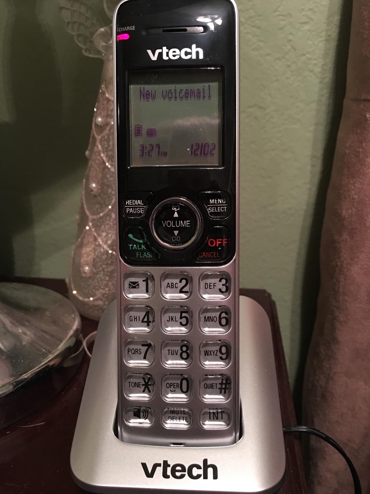 VTech CS6649 DECT 6.0 Expandable Corded/Cordless Phone with Answering System and Caller ID/Call Waiting, Silver/Black with 1 Handset customer photo 2