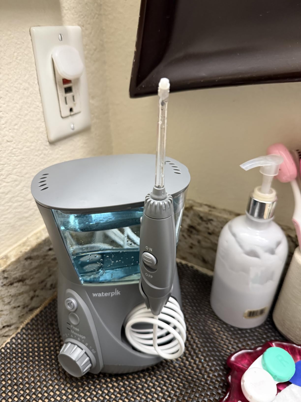 Waterpik Aquarius Countertop Water Flosser with 10 Settings, 7 Tips, White | For Daily Home Gum Health, Dental Braces, Implants, Teeth Cleaning, Multiple Users, ADA Accepted WP-660 customer photo 1