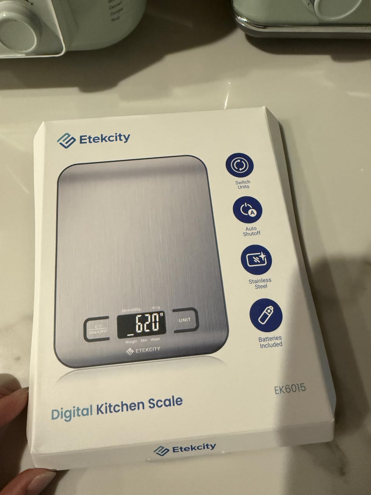 Etekcity Food Kitchen Scale, Digital Grams and Ounces, 11lb | Tare function, ideal for baking, weight loss, keto, meal prep, packages, liquids and jewelry, 304 Stainless Steel customer photo 1