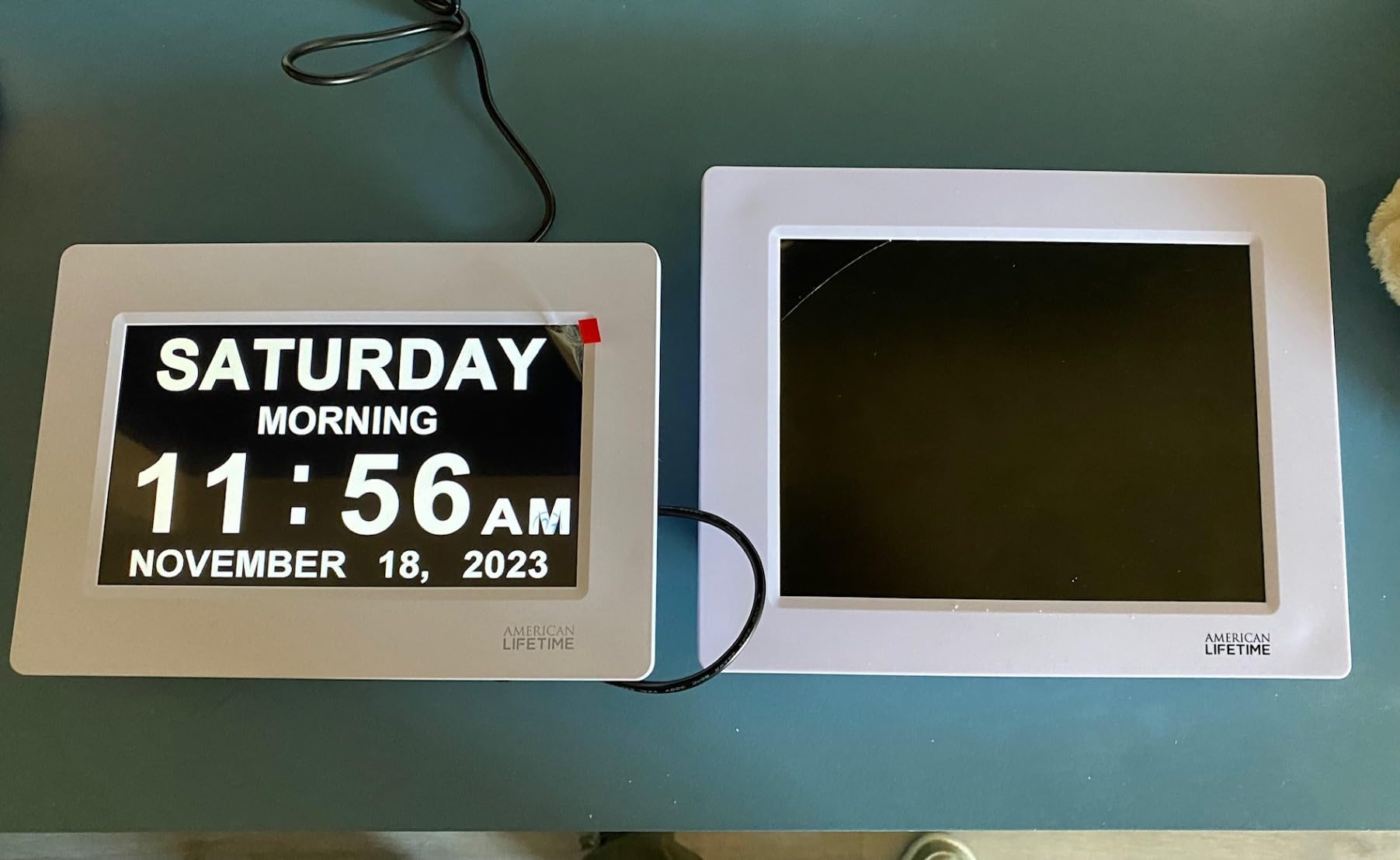 New Version, Day Clock Extra Large Impaired Vision Digital Clock with Battery Backup and 5 Alarm Options, Premium Mahogany Color, 8 inch customer photo 1