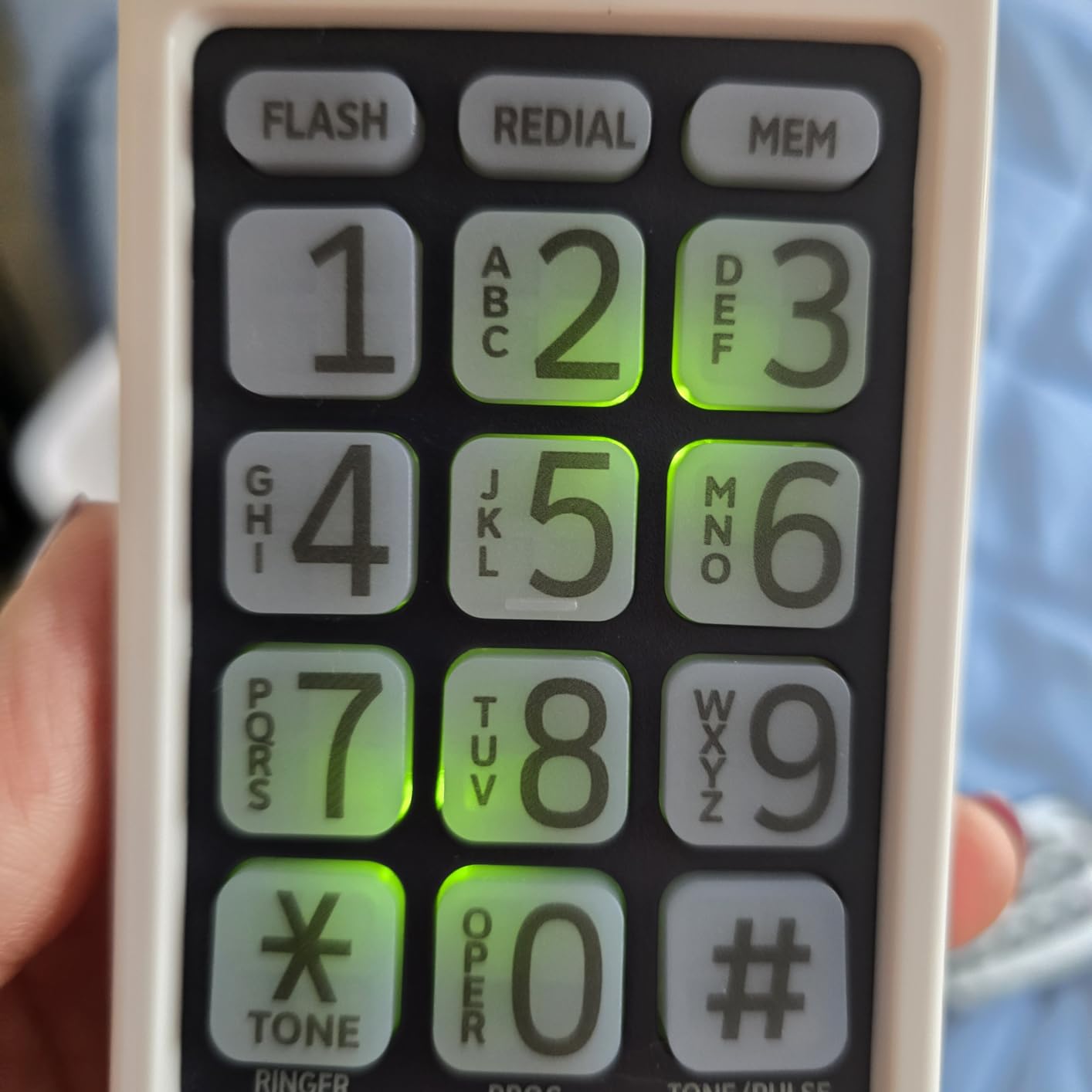 AT&T Trimline Corded Phone, No AC Power Needed, Extra Large Buttons, Visual Ringer, Lighted Keypad, 10-Number Speed Dial, Wall Mountable, White | 213 customer photo 2