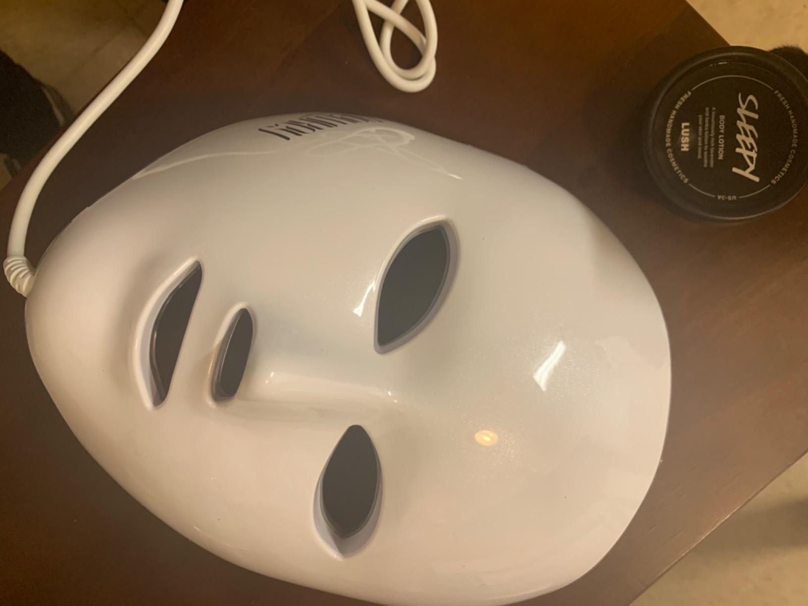 NEWKEY 4D LED Red Light Therapy Mask for Face Skin Glowing, 630nm Led Light Therapy Face Mask Anti Wrinkle, Blue Light Therapy Face Mask for Acne, Home use, 450 LED Chips, Birthday gift, Plug in customer photo 1