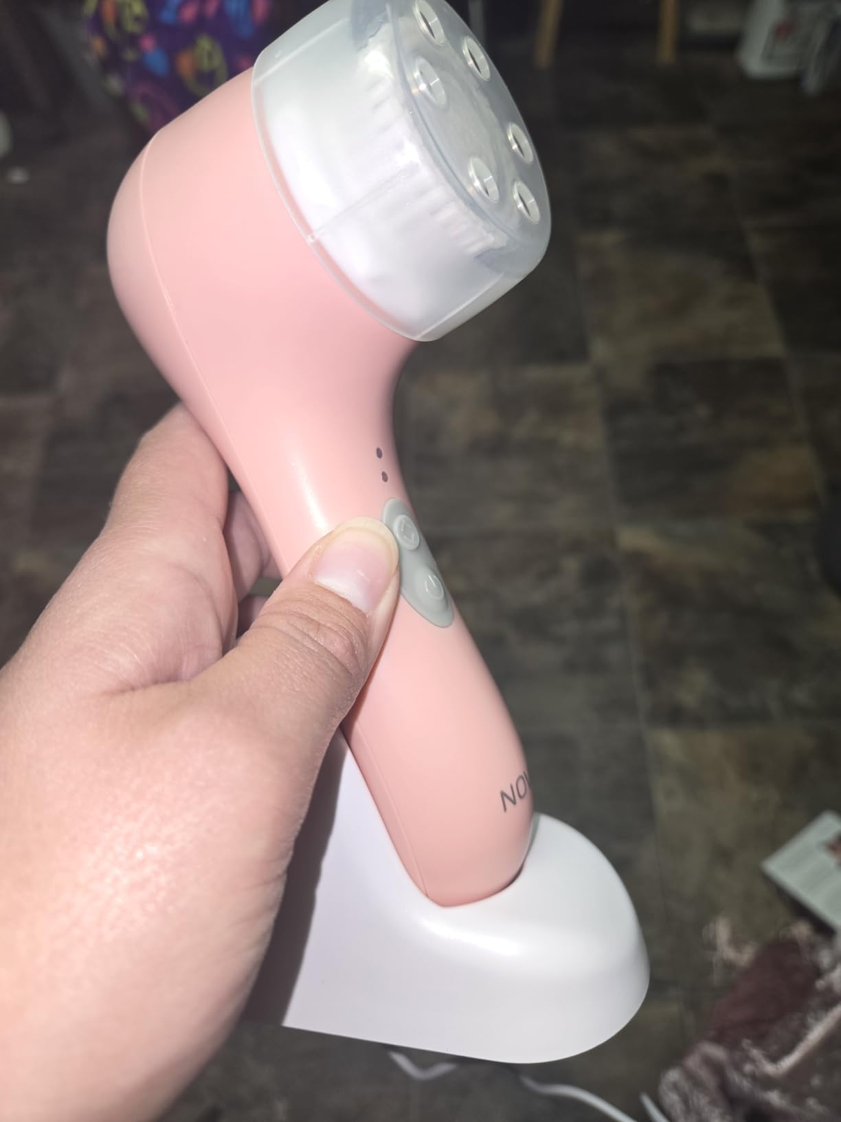 Spa Sciences NOVA - Sonic Cleansing Face Brush & Infusion System - Pink | Anti-Aging Facial Exfoliating Scrubber, Waterproof, and USB Rechargeable customer photo 2