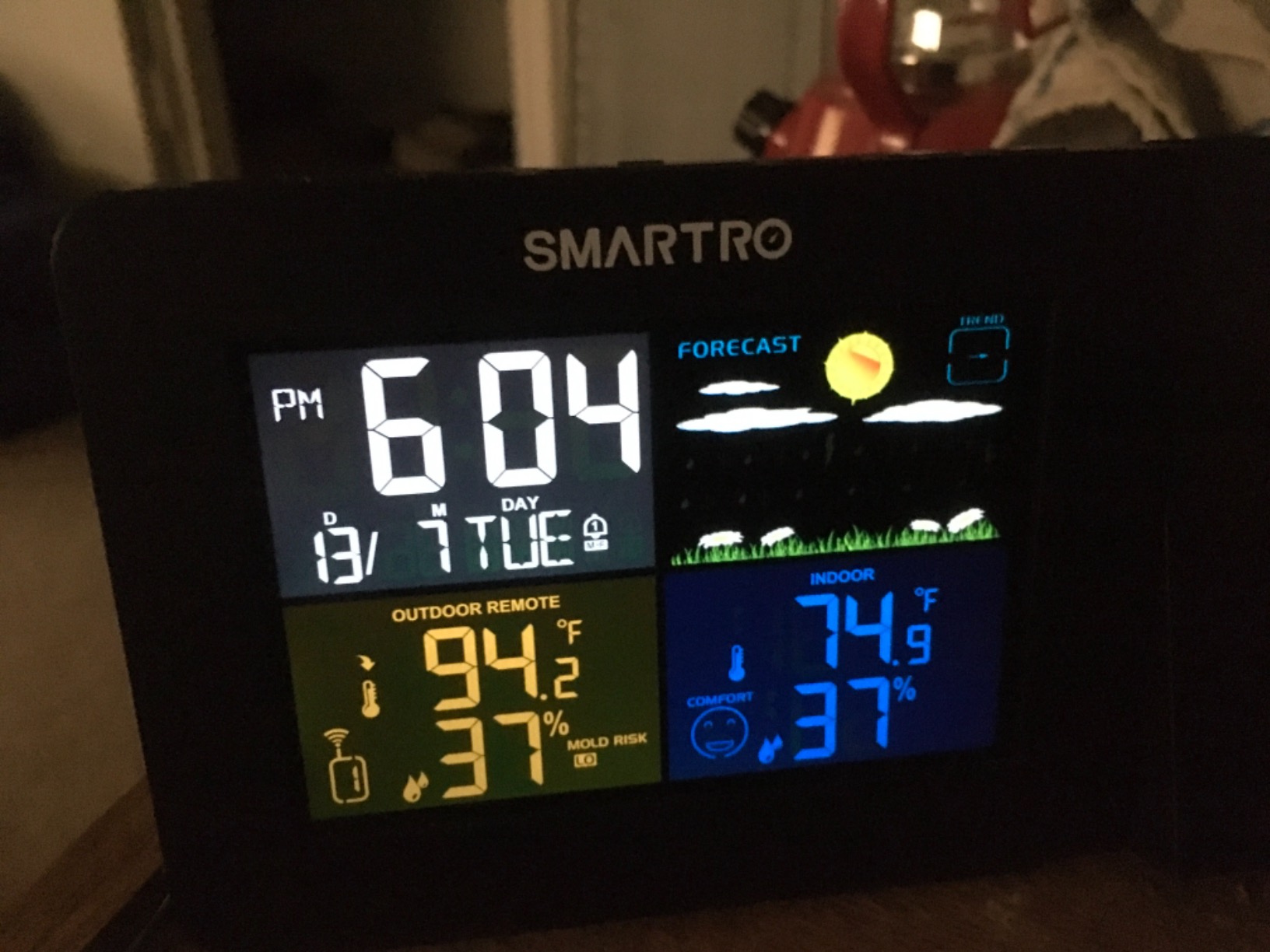 SMARTRO SC91 Projection Alarm Clock for Bedrooms with Weather Station, Wireless Indoor Outdoor Thermometer, Temperature Humidity Monitor Gauge Hygrometer customer photo 2