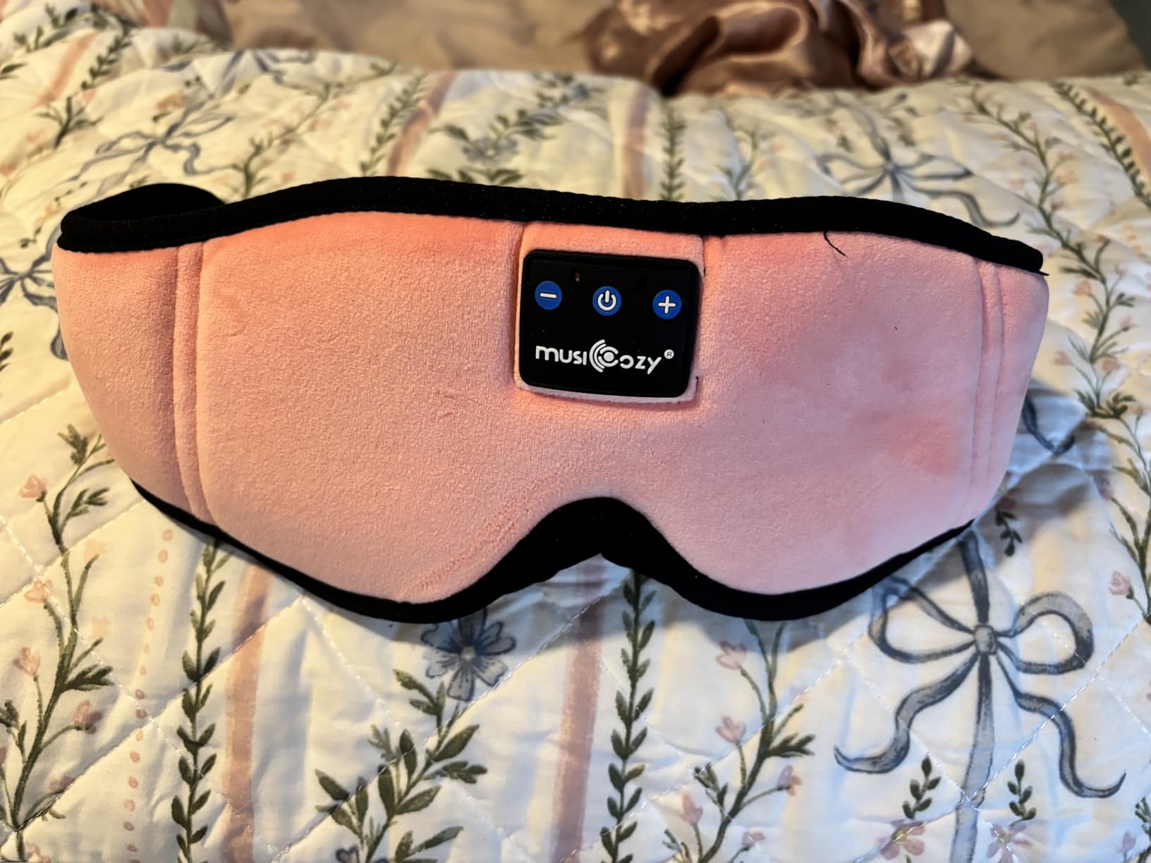 MUSICOZY Bluetooth 5.4 Sleep Headphones Sleeping Eye Mask Earbuds Headband | HD Stereo Sound, Wireless Headphones with Soft Lining Blackout Washable Design for Side Sleepers Travel Meditation Relaxation customer photo 2