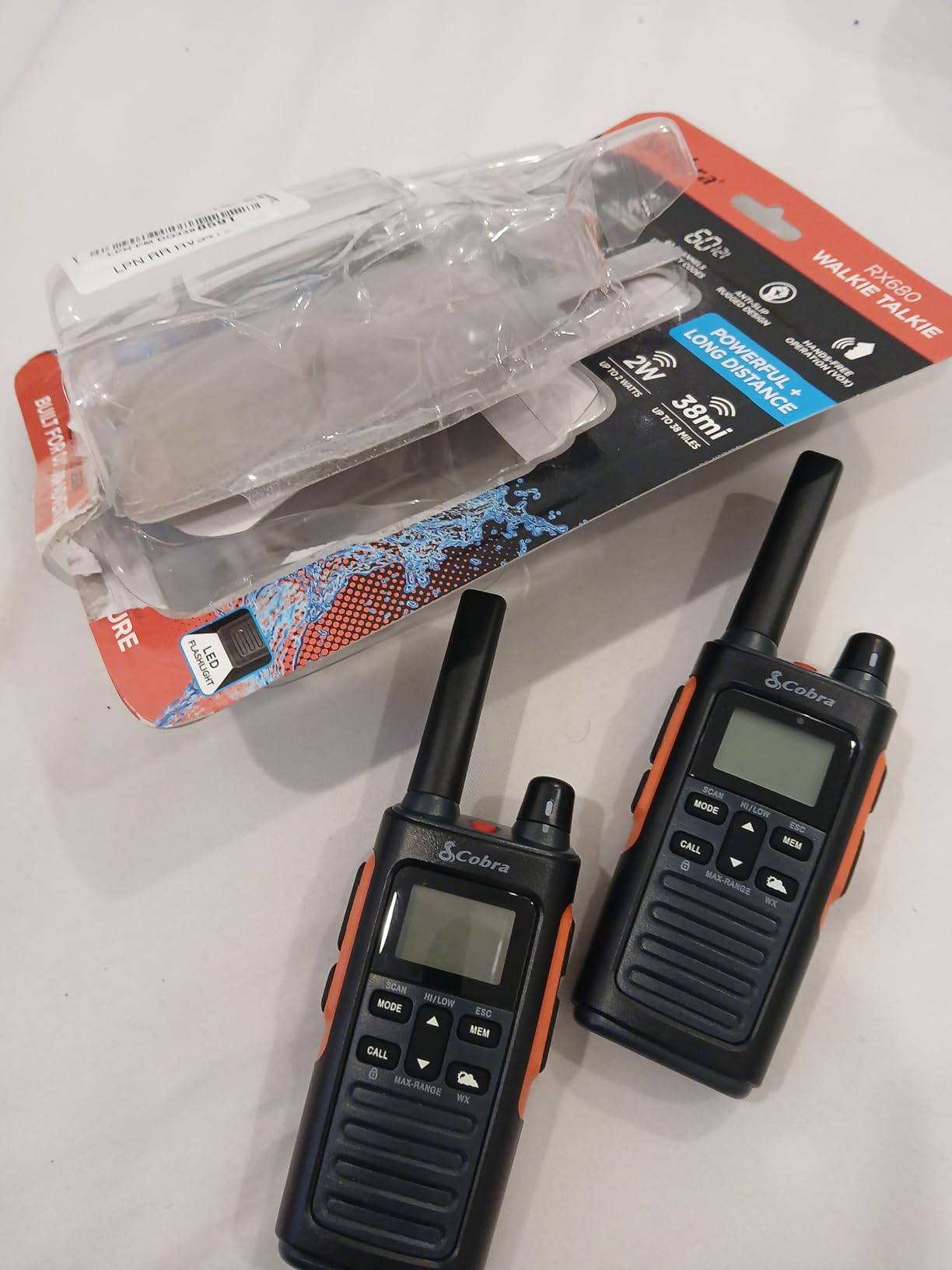 Cobra RX680 Walkie Talkies (2-Pack), IP54 Water Resistant Design | Rugged & Splashproof Two Way Radios Long Range, 60 Pre-Programmed Channels, Weather Alerts customer photo 1