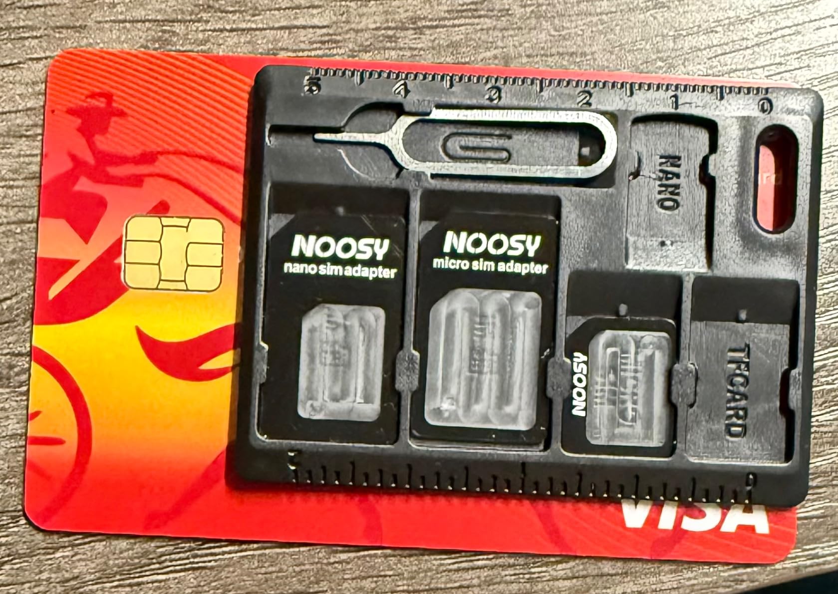 1 Pack SIM Card Holders with Tray Opener Pins, Card Storage Tool Set for Standard Micro Nano Micro-SD Memory Cards, with 3 Card Adapters and 1 Eject Pins - Black customer photo 2