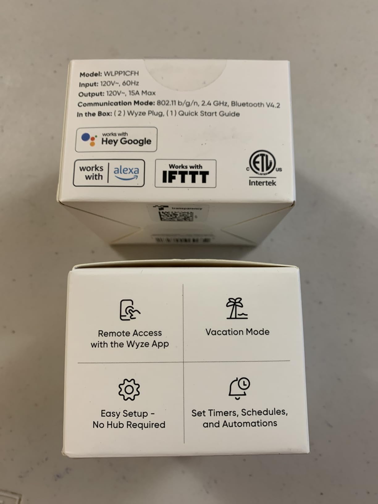 Wyze Plug, 2.4GHz WiFi Smart Plug, Works with Alexa, Google Assistant, IFTTT, No Hub Required, Two-Pack, White customer photo 1
