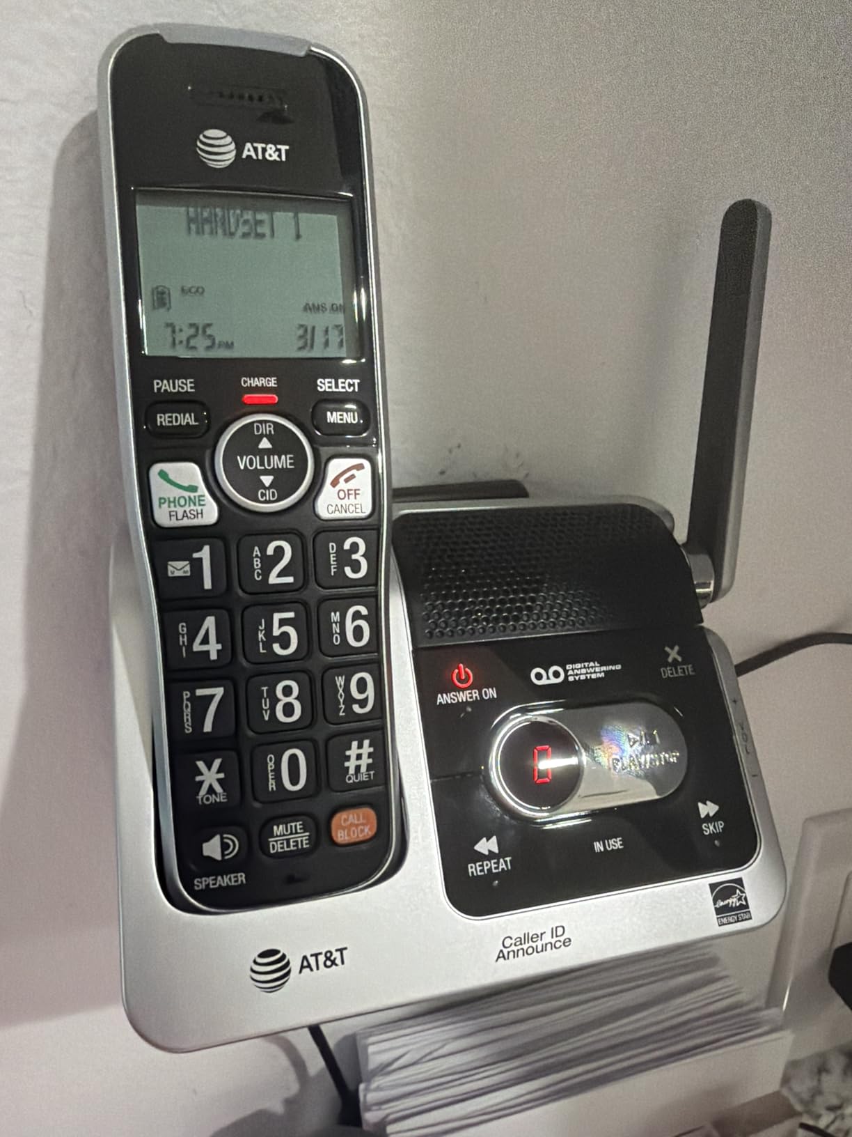 AT&T BL102-2 DECT 6.0 2-Handset Cordless Phone for Home with Answering Machine, Call Blocking, Caller ID Announcer, Audio Assist, Intercom, and Unsurpassed Range, Silver/Black customer photo 1