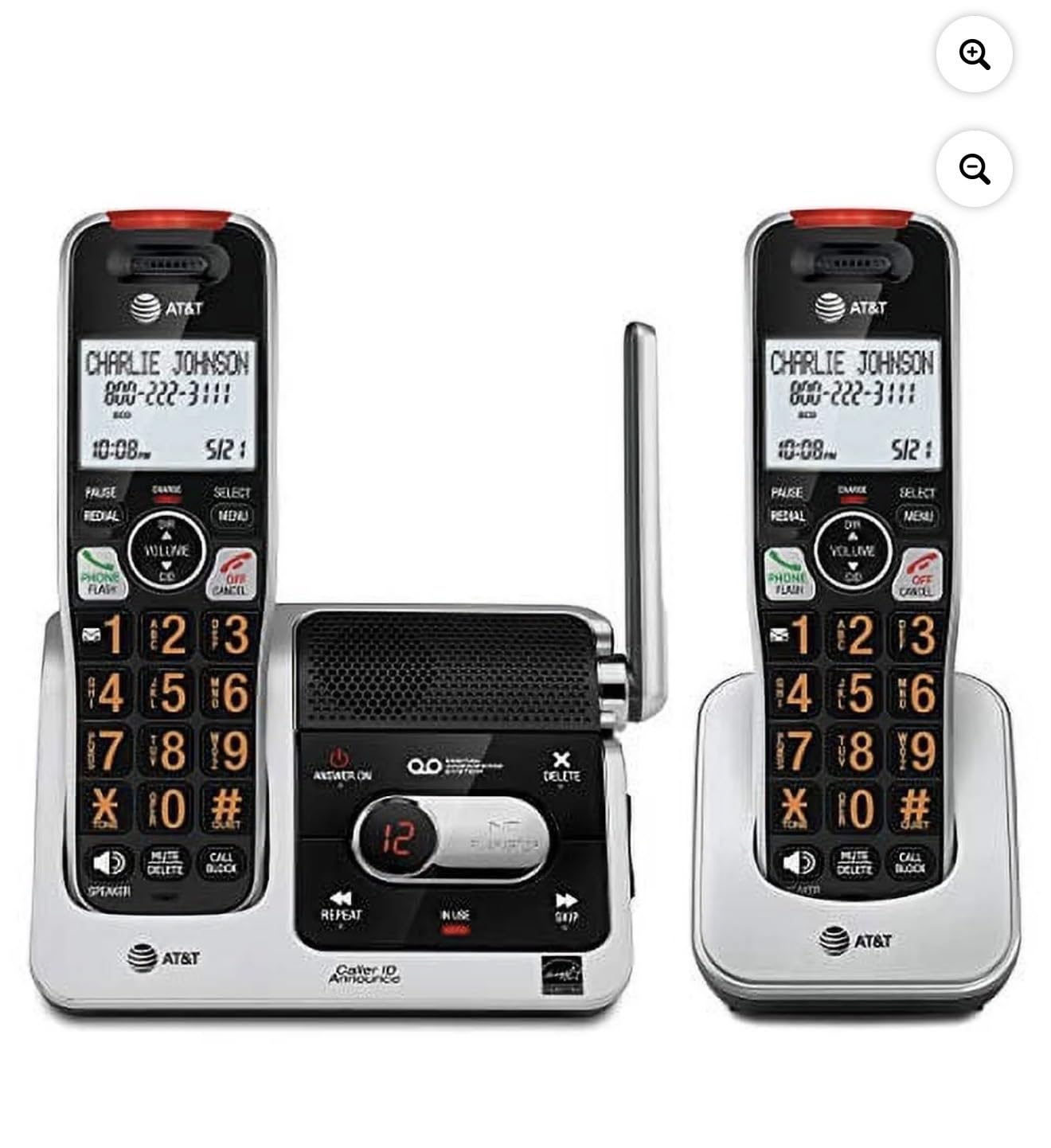 AT&T BL102-4 DECT 6.0 4-Handset Cordless Phone for Home with Answering Machine, Call Blocking, Caller ID Announcer, Audio Assist, Intercom, and Unsurpassed Range, Silver/Black customer photo 2