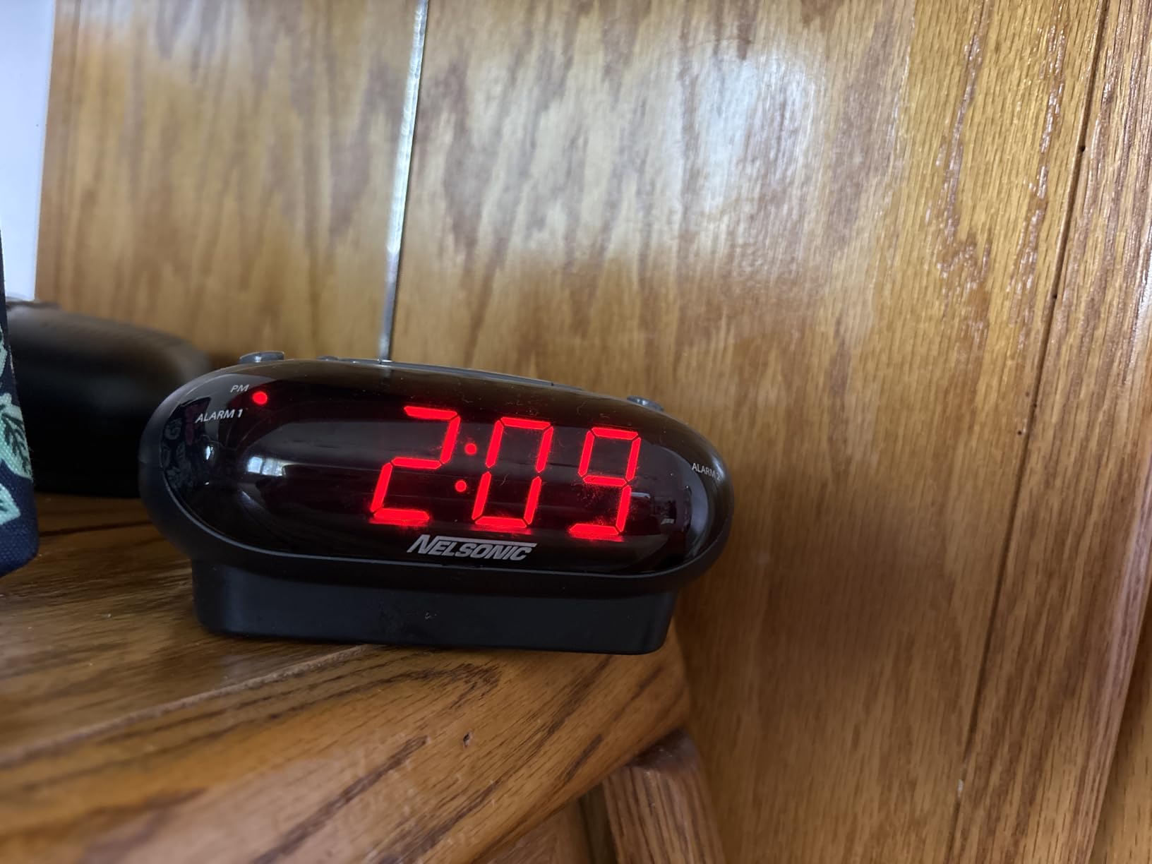 Sharp Digital Alarm Clock for Heavy Sleepers, Dual Alarm, Red LED, Black | Ascending wake sound, weekday/weekend scheduling, 9-minute snooze, easy-set controls, 2 AA backup, bedroom, dorm, office customer photo 2