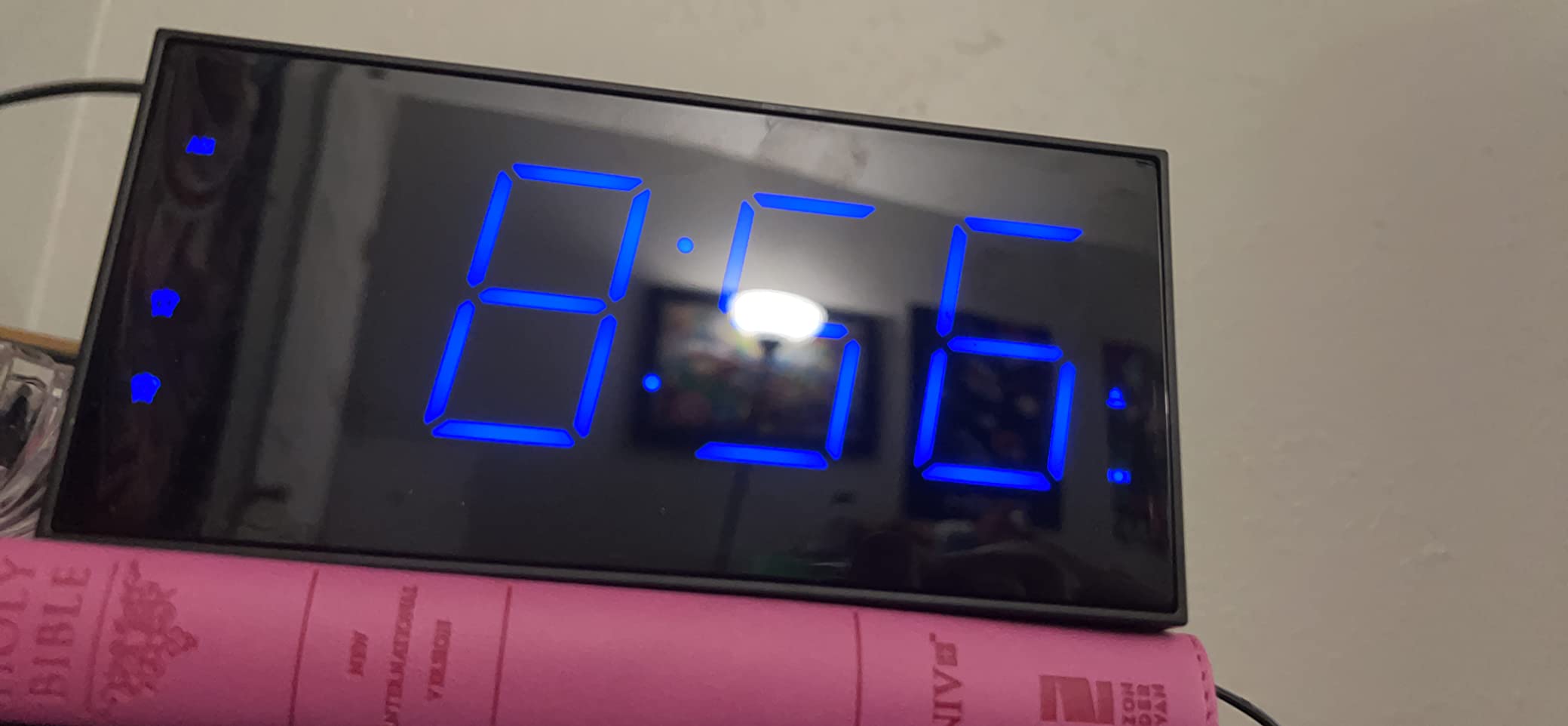Alarm Clock with Bed Shaker, Vibrating Alarm Clock for Heavy Sleepers - Dual Alarms, 7.5'' LED Display, Dimmer, USB Charging Port, Memory Function customer photo 2