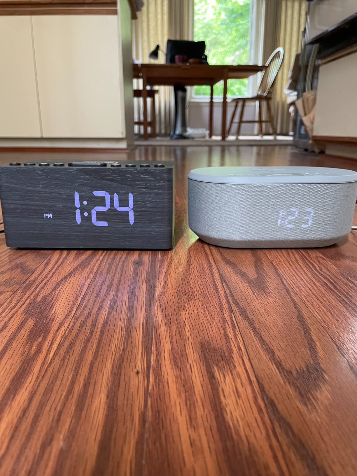 ANJANK Wooden Digital LED Alarm Clock with Wireless Charger, FM Radio, USB Port, Sleep Timer customer photo 1
