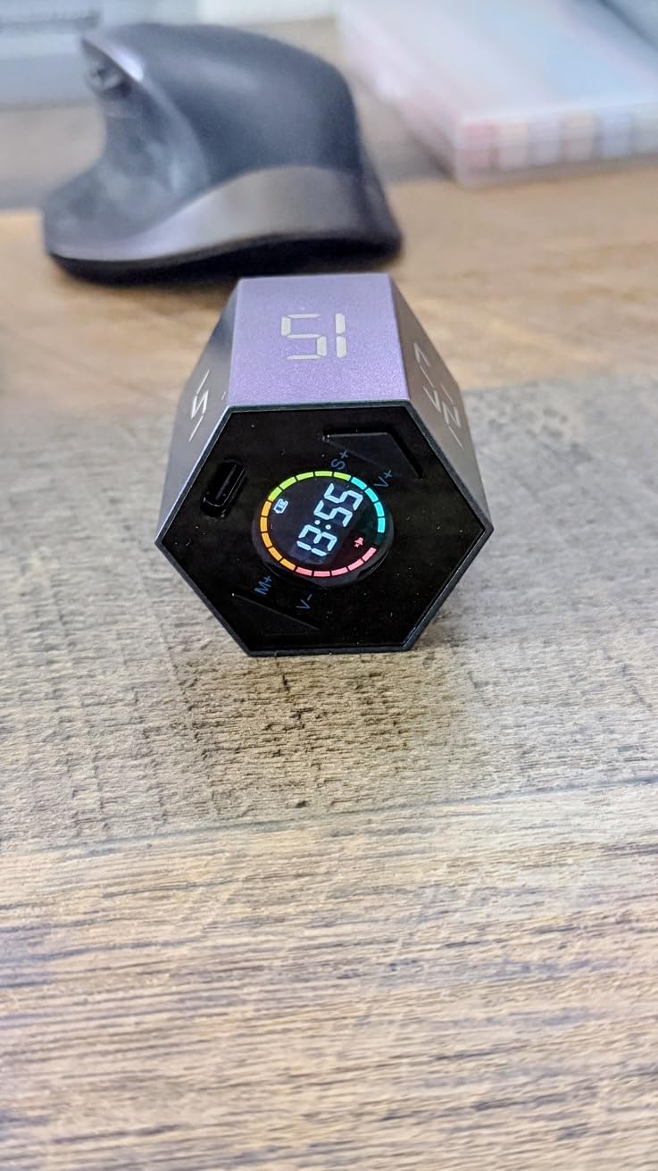 Ticktime T6 Pomodoro Timer Cube for Focus, Study, Work, Task, ADHD, Kitchen | Pomodoro Timer,Quick Flip 3/5/10/15/25/30 min Countdown, Custom Timer & Stopwatch, 3 Reminder Options, Flip to Pause & Resume customer photo 2