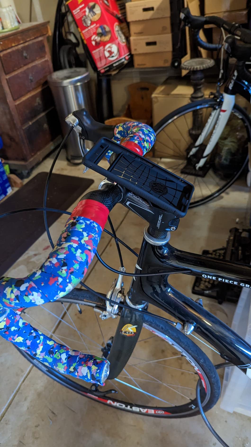 Bike Phone Mount,Mountain Bicycle Stem Phone Holder-Aluminum Handlebar Mini Phone Clip,Gravel/MTB/Road EBike Cycling Cell Phone Clamp,Quick Release Attach/Detach-Black【Series C-1st Gen】 customer photo 2