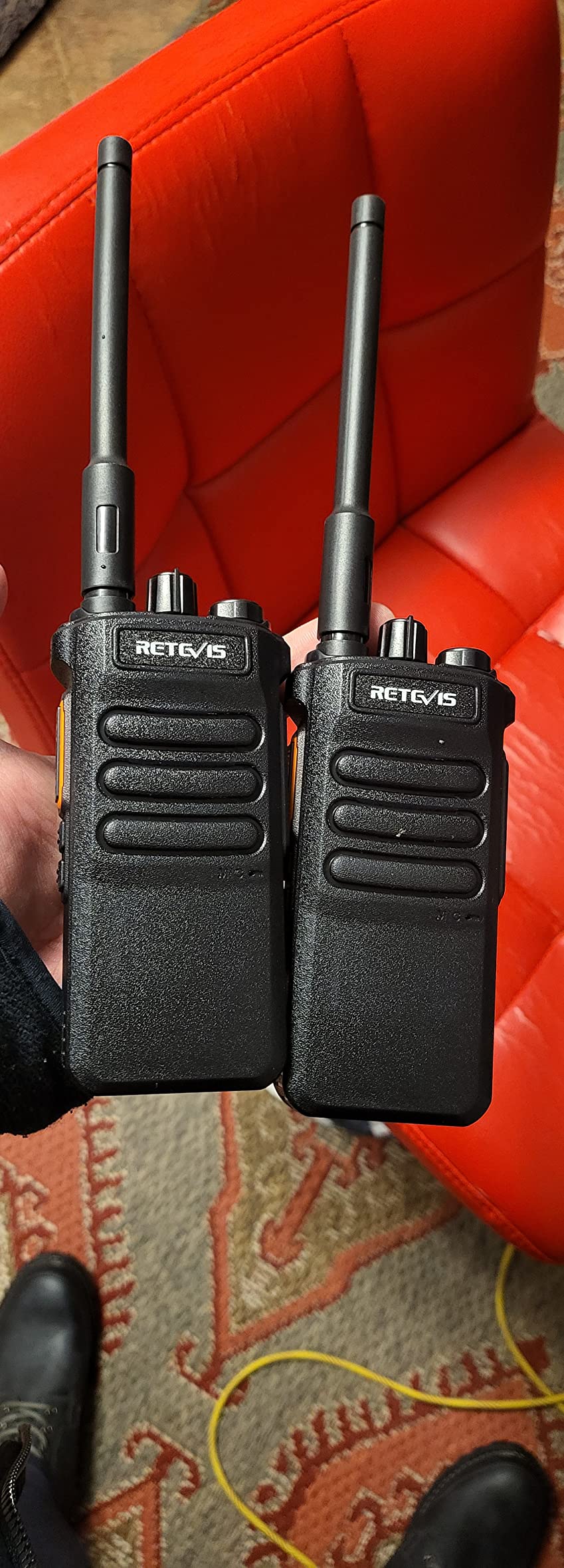 Retevis RT86 2 Way Radio Long Range with Mic for Warehouse, High Power, 4 Pack | Professional Heavy Duty Walkie Talkies, Strong Signal, Rechargeable 16h Long Battery Life, Emergency Alarm, Shockproof, Business customer photo 1