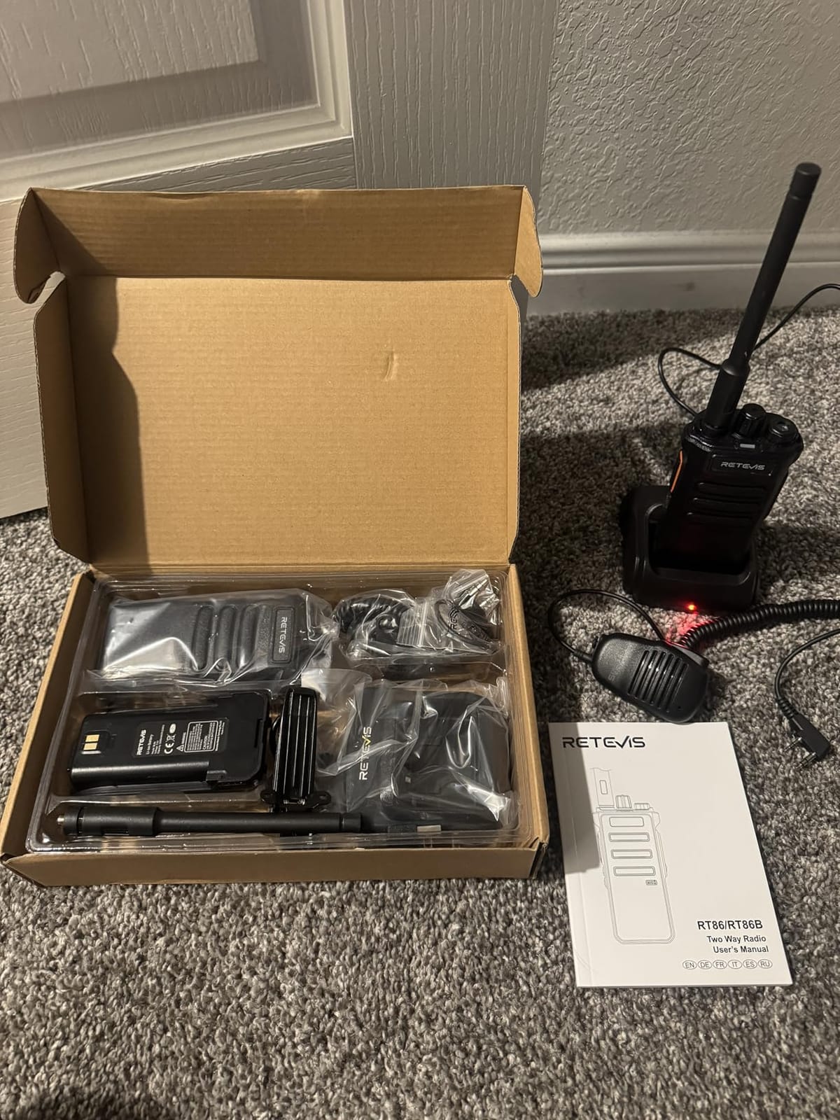Retevis RT86 2 Way Radio Long Range with Mic for Warehouse, High Power, 4 Pack | Professional Heavy Duty Walkie Talkies, Strong Signal, Rechargeable 16h Long Battery Life, Emergency Alarm, Shockproof, Business customer photo 2