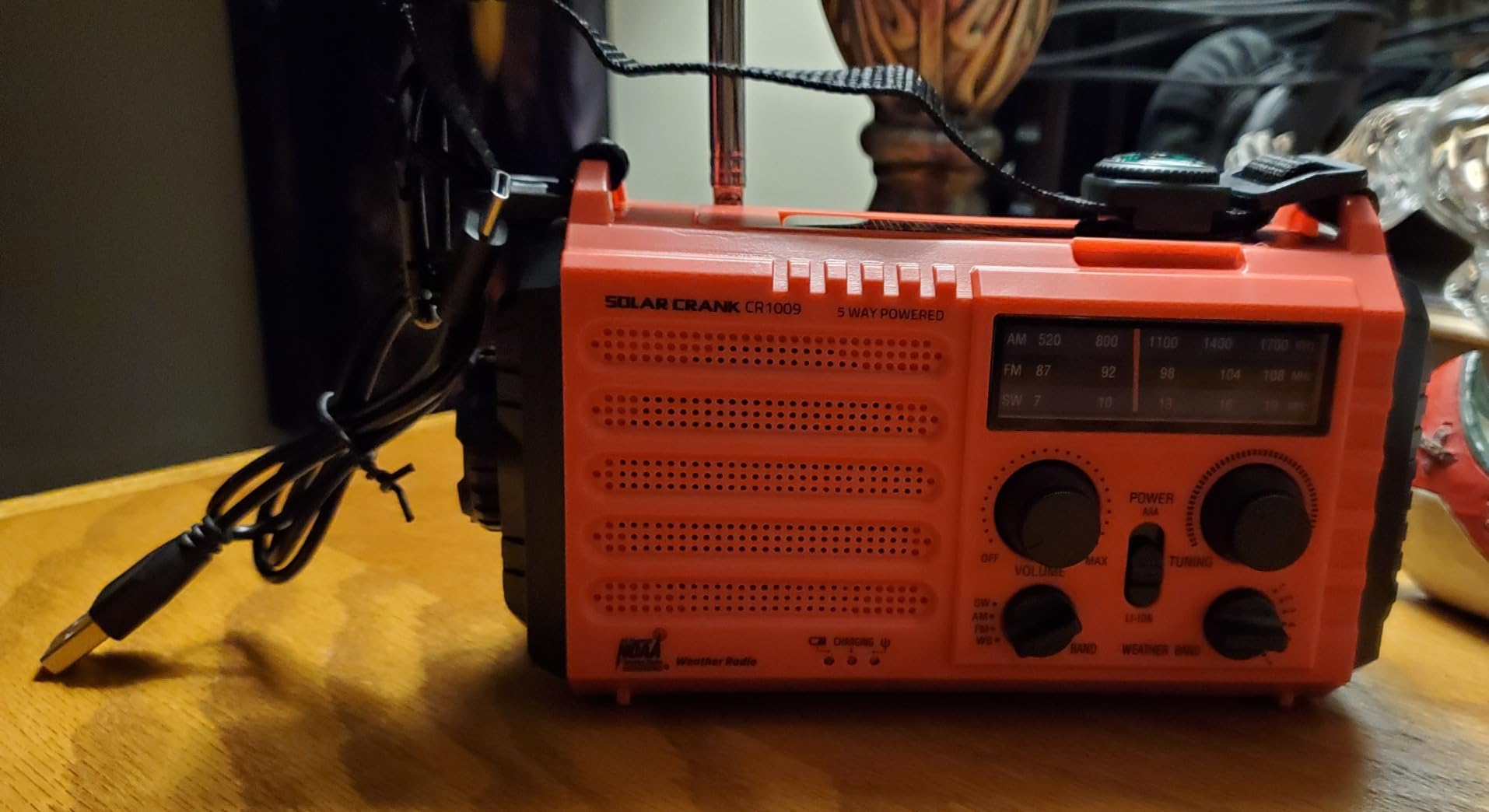 NOAA Emergency Weather Radio with Auto Alerts, 5000mAh Solar Hand Crank AM/FM/SW Shortwave Radio with Flashlight, Reading Lamp, Phone Charger, SOS Alarm, Survival Gear, Time Clock & Large LCD Display customer photo 1