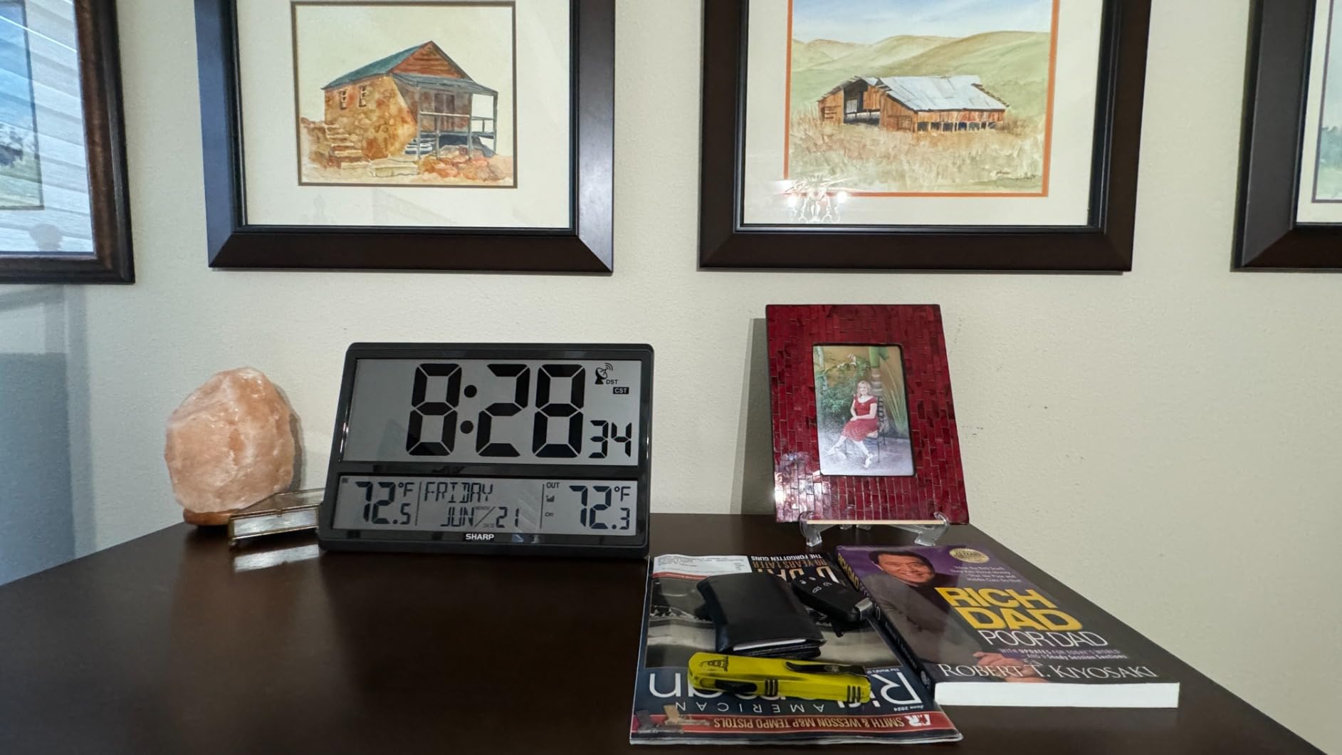 Sharp Atomic Clock with 4-Inch Display, Outdoor Sensor, Battery Powered | 4-inch numbers; Self-setting atomic time; Indoor/outdoor temperature; Wireless sensor; Battery powered; Easy setup customer photo 1