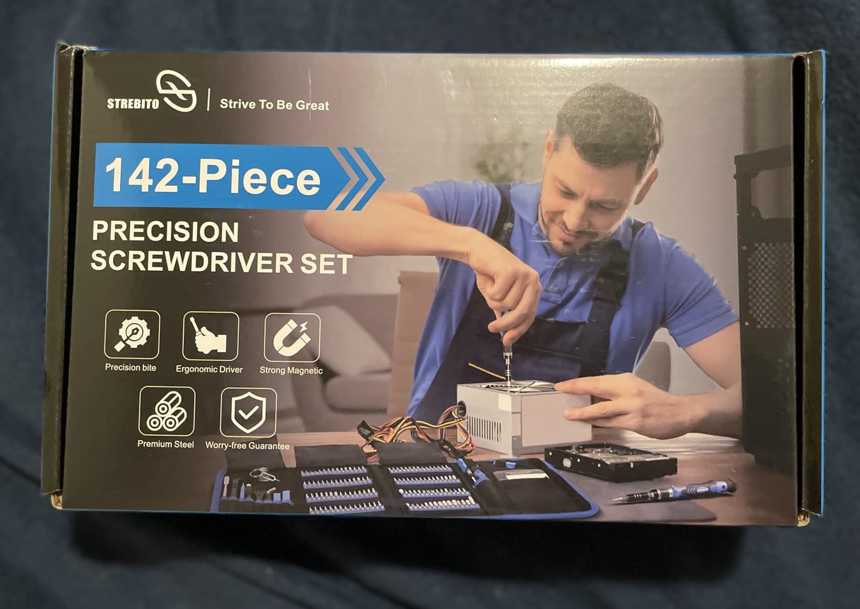 STREBITO Electronics Precision Screwdriver Sets 142-Piece with 120 Bits Magnetic Repair Tool Kit for iPhone, MacBook, Computer, Laptop, PC, Tablet, PS4, Xbox, Nintendo, Game Console customer photo 1
