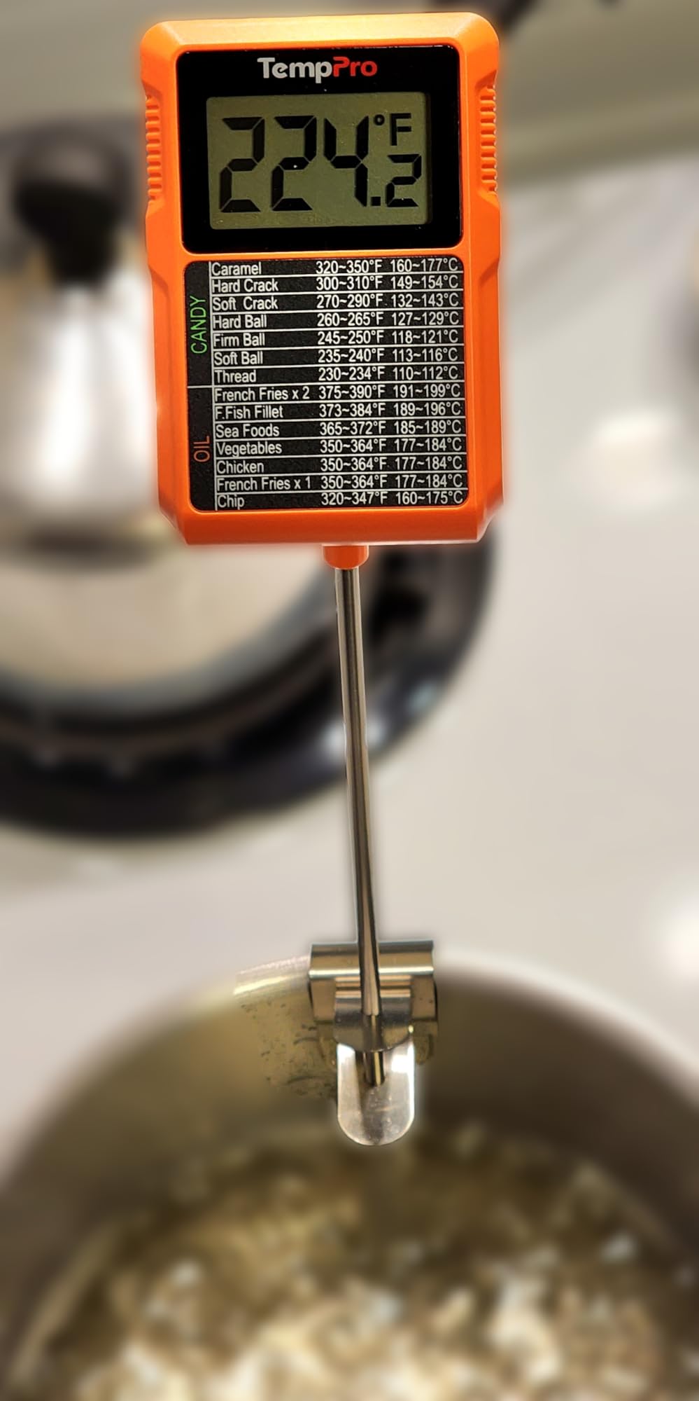 TempPro TempDip 1 Sec Digital Candy Thermometer with Pot Clip & 10