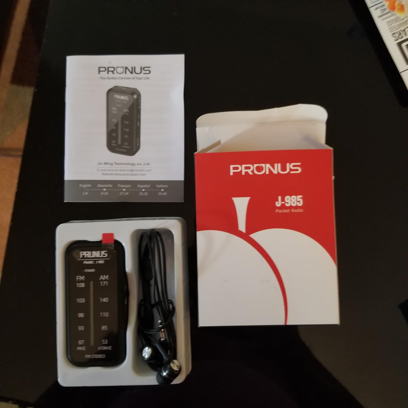 PRUNUS J-985 Pocket Radio Mini AM FM Stereo Radio Portable Battery Radio | Includes Headphones, with Back Clip and Signal Indicator, Operated by AAA Batteries for Emergency,Walking,Running customer photo 2