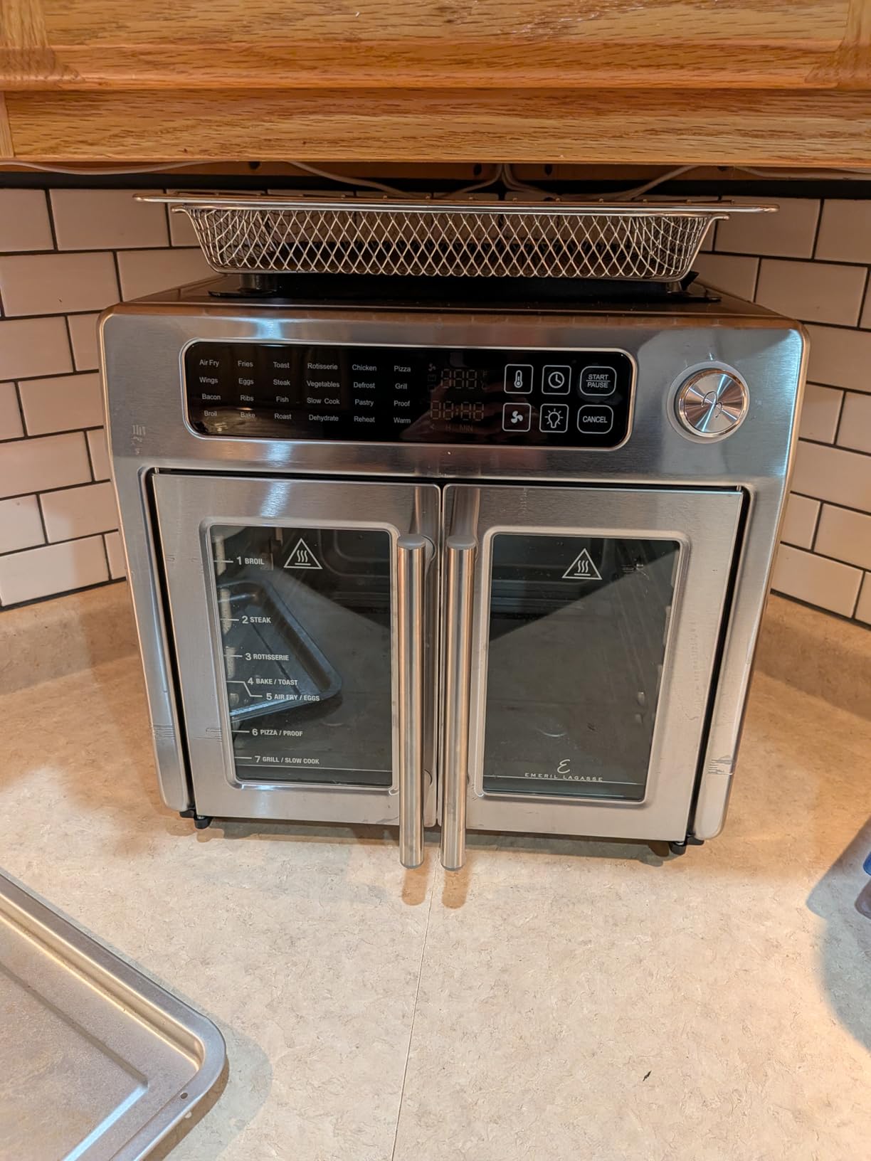 Emeril Lagasse 26QT French Door Multi-Function Air Fryer Toaster Oven | 26QT air fryer oven with French doors, 24 cooking functions, dual-speed fan and rotisserie for easy family meals. customer photo 2