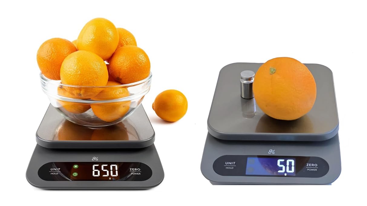 Greater Goods Digital Food Scale for Kitchen & Baking, 22lb High Capacity | Stainless Steel Platform, Hi-Def LCD, 1g Precision, Tare. Weighs g/oz/lb/ml. For Sourdough, Bread & Bulk Cooking, Large Bowls customer photo 1