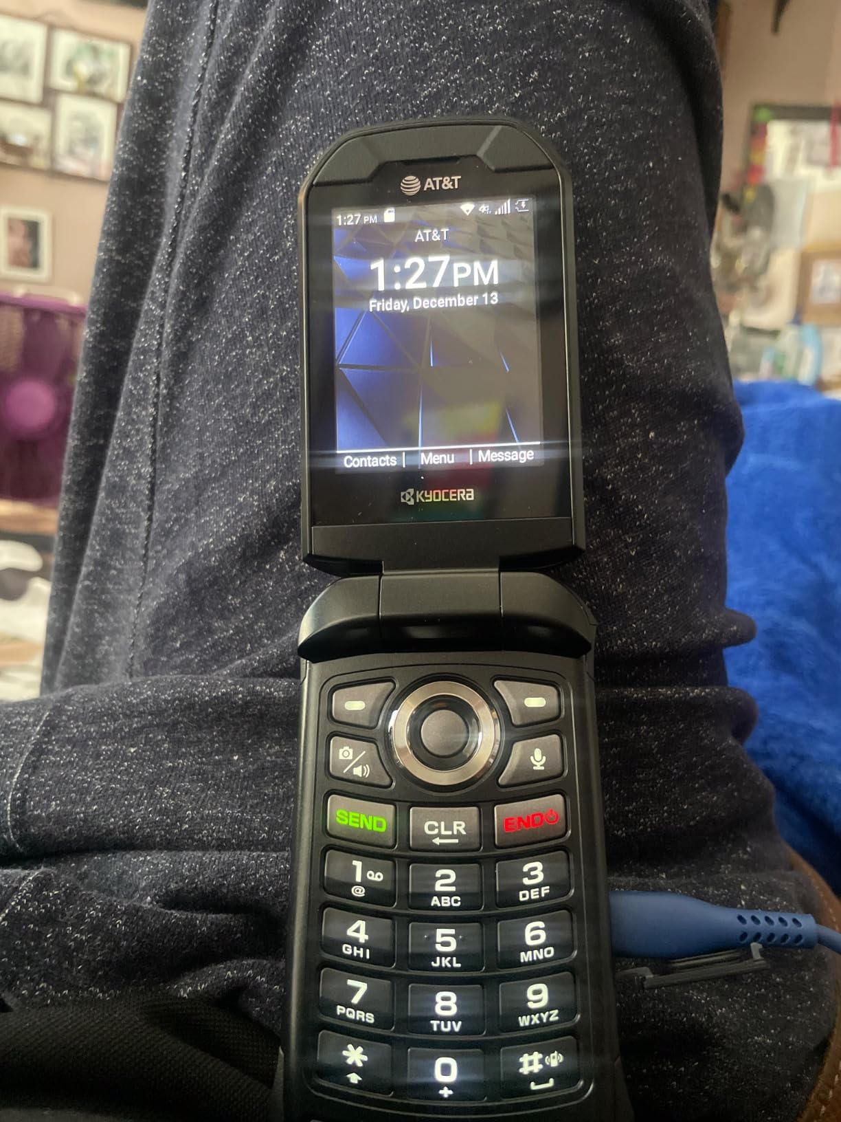 Kyocera DuraXE Epic E4830 AT&T Flip Smart Phone 16GB Rugged PTT Wi-Fi LTE Black (Renewed) customer photo 2