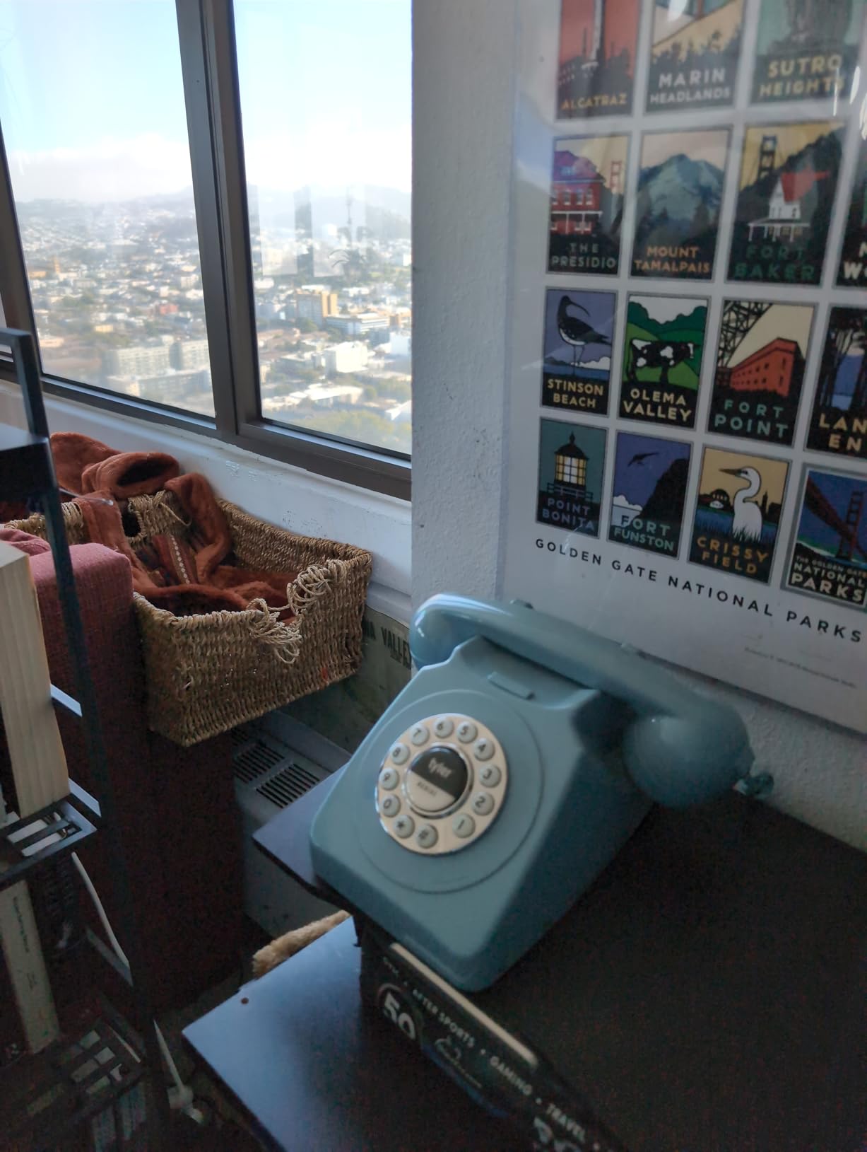 Tyler Retro Style Landline Phone, Push Button Rotary Look, Large Button Vintage Corded Phone, Power Outage Safe, Redial Button, Old Classic Retro Phone (Retro Blue) customer photo 2