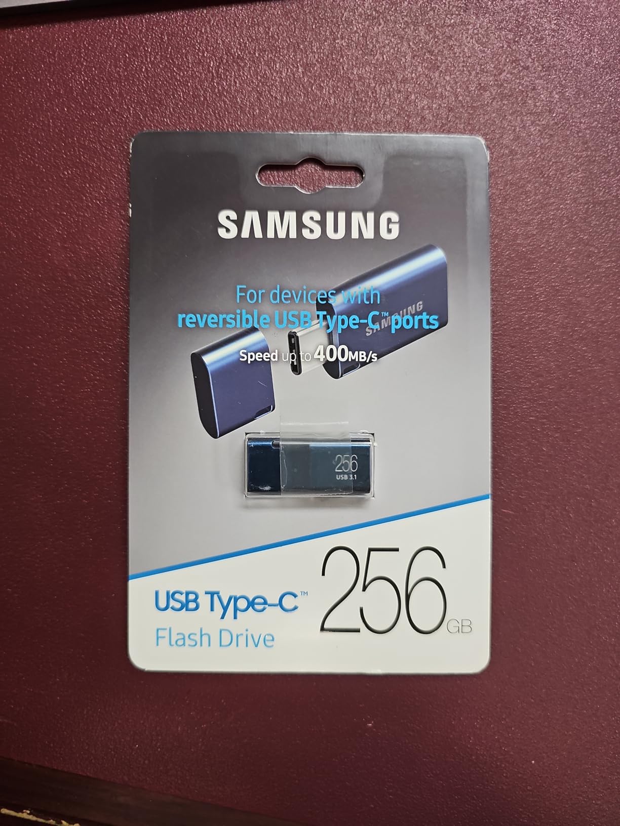 Samsung Type-C USB Flash Drive 256GB, USB 3.2 Gen 1, Up to 400MB/s | Transfer 4GB Files in 15 Secs, Compatible w/ USB 3.0/2.0, Waterproof, Storage for Computers & Mobile, Blue (MUF-256DA/AM) customer photo 1