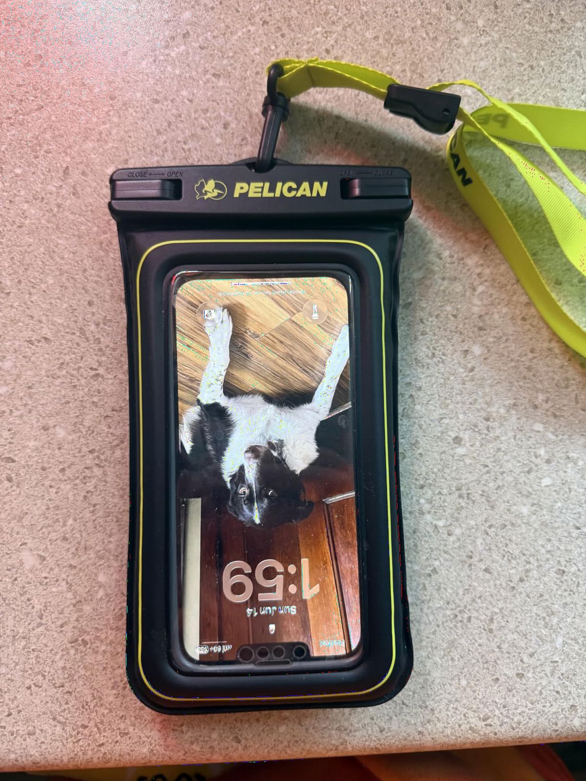Pelican 2 Pack Marine Waterproof Phone Pouch (Regular) -Black/Hi-Vis Yellow | Touchscreen IP68 Floating Waterproof Phone Case w/Detachable Lanyard - Fits All Phones - Beach Cruise Ship Travel Essentials customer photo 1