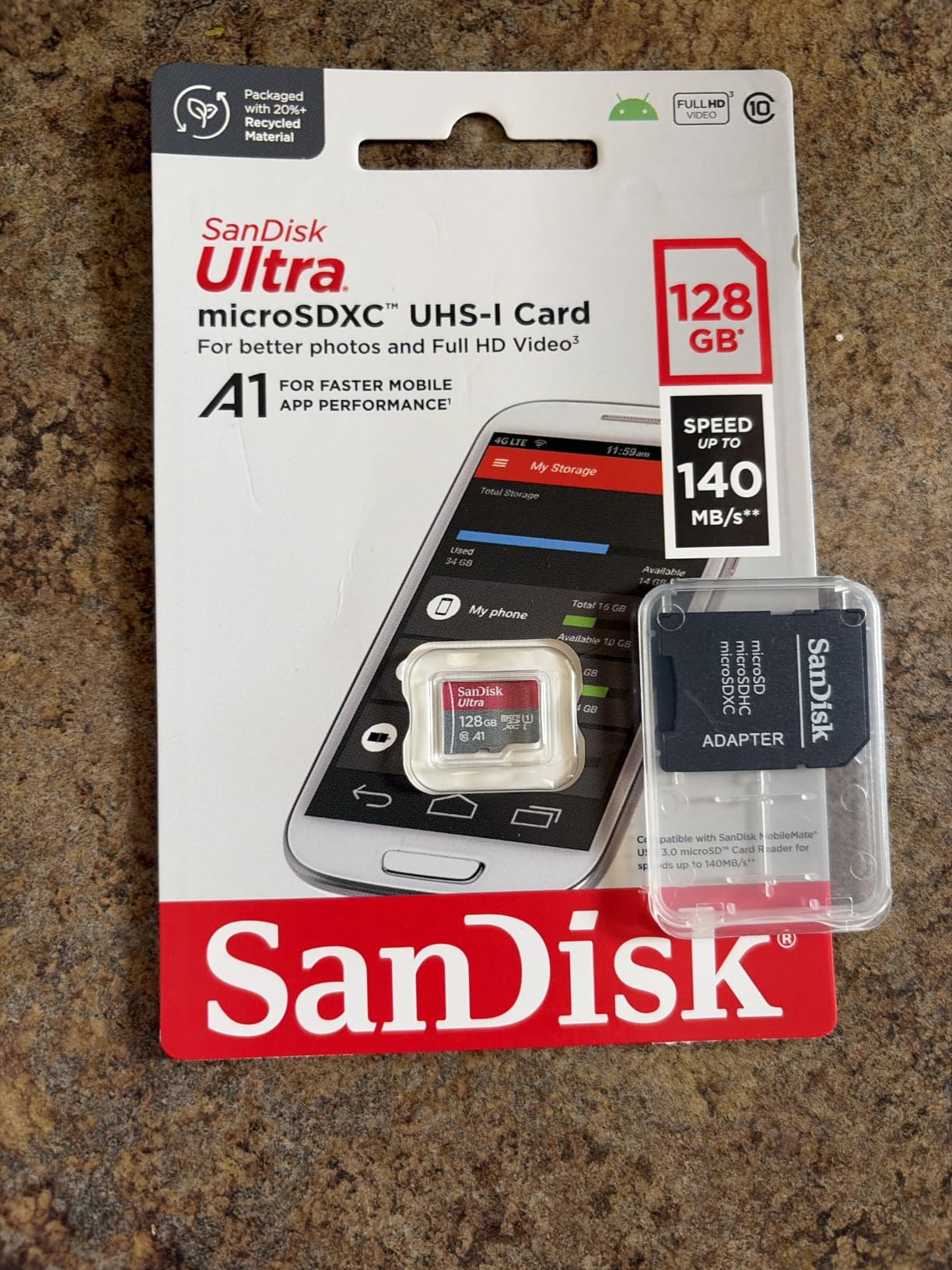 SANDISK 64GB Ultra microSDXC UHS-I Memory Card with Adapter - Up to 140MB/s, C10, U1, Full HD, A1, MicroSD Card - SDSQUAB-064G-GN6MA customer photo 1