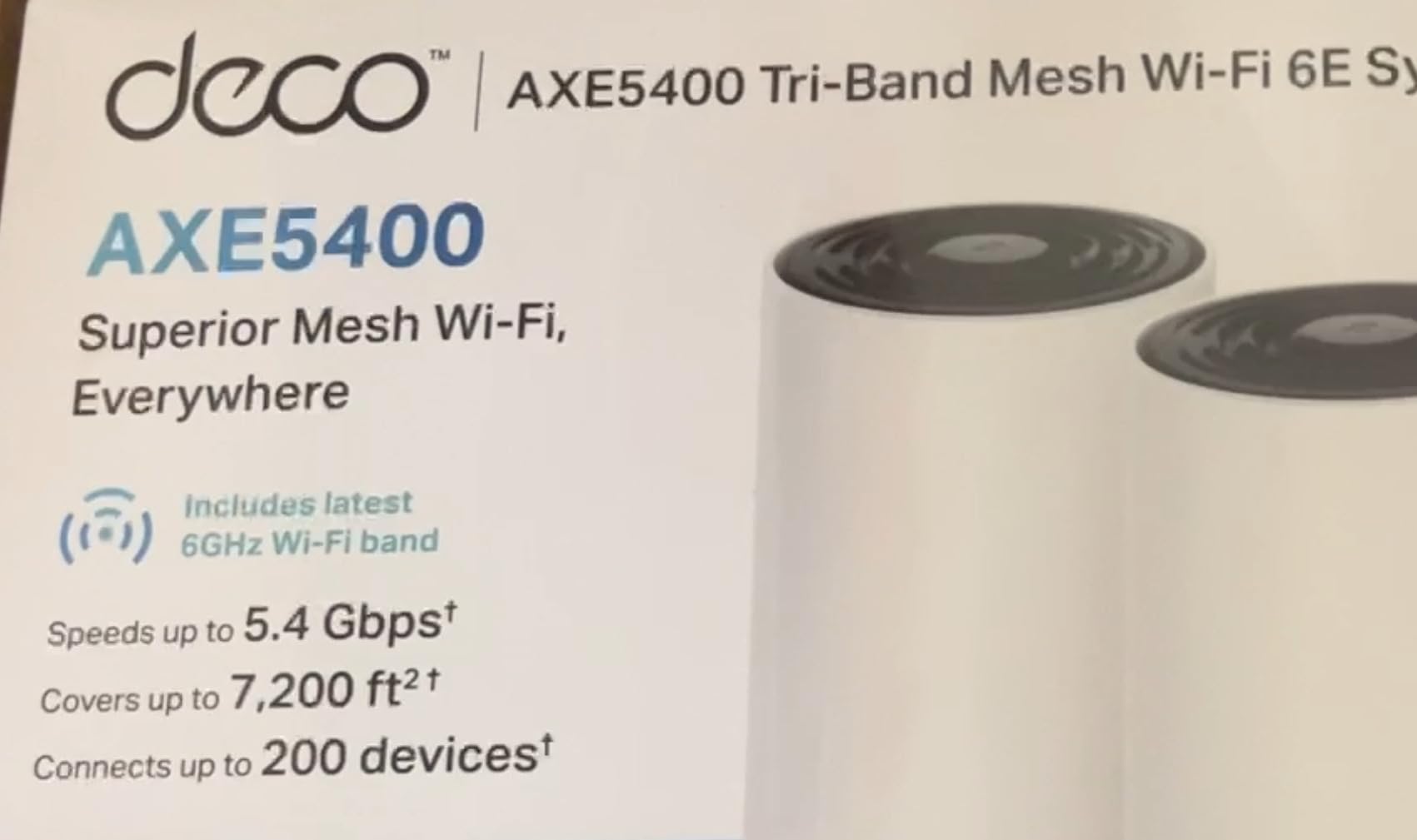 TP-Link Deco XE75 AXE5400 Tri-Band WiFi 6E System - Wi-Fi up to 7200 Sq.Ft, Replaces WiFi Router and Extender, AI-Driven New 6GHz Band, 3-Pack customer photo 2