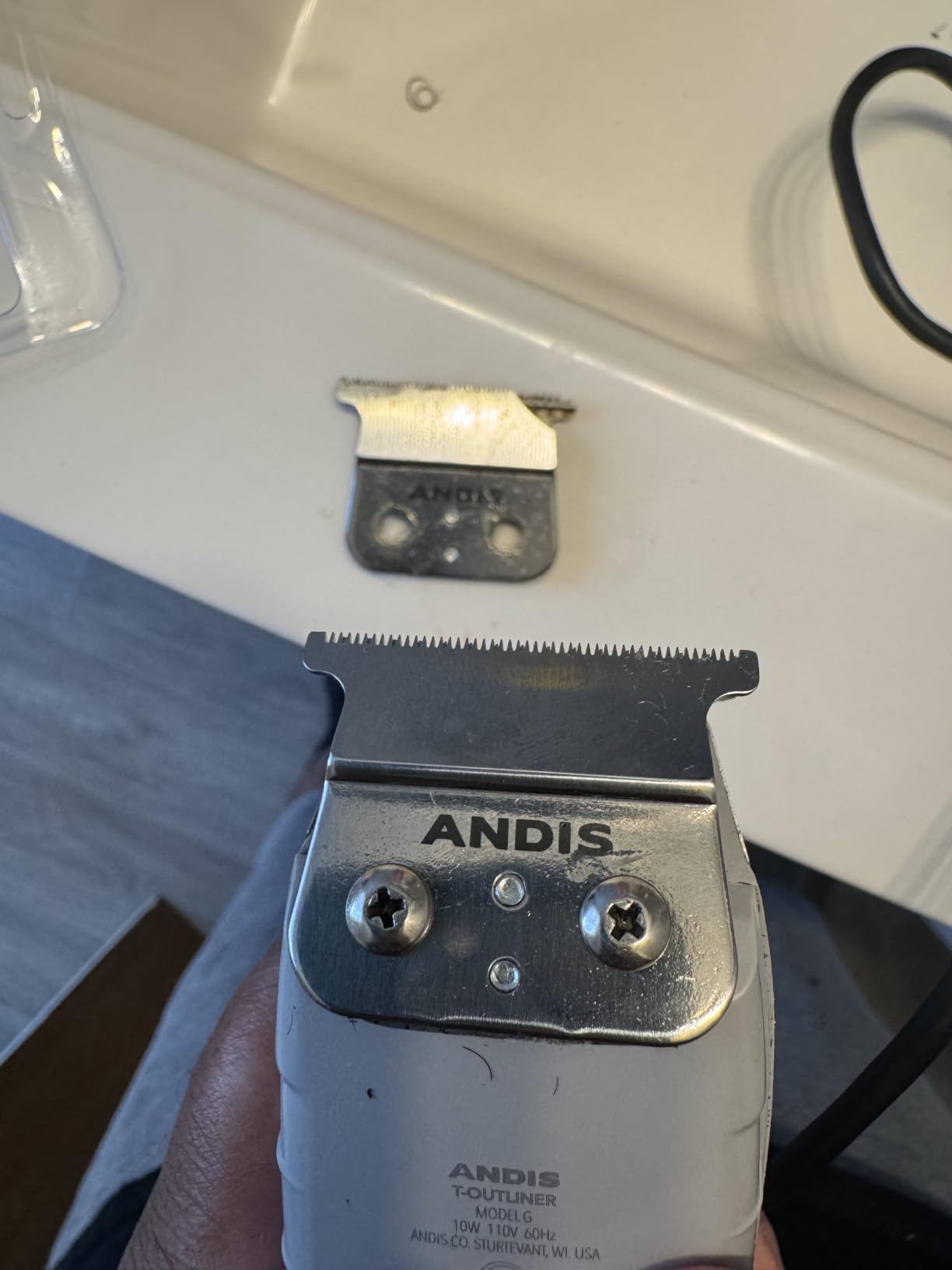 Andis 04780 Professional T-Outliner Beard & Hair Trimmer for Men | with Carbon Steel T-Blade, Bump Free Technology - Corded Electric Beard Trimmer, GTO, Grey customer photo 1