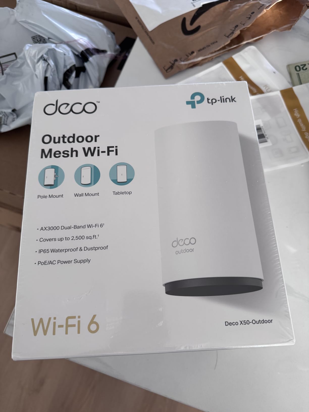 TP-Link Deco Outdoor WiFi (X50-Outdoor) - AX3000 Dual Band WiFi 6, Dual Gigabit Ports, Weatherproof, Works with Deco Mesh, Pole/Wall/Table Mount, 1-Pack customer photo 2