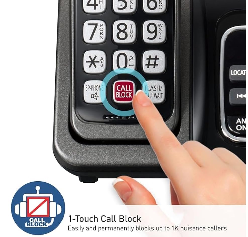 Panasonic Cordless Phone with Answering Machine, Link2Cell Bluetooth Home Phones, Voice Assistant and Advanced Call Blocking, Expandable System with 4 Handsets, Cordless Telephone, KX-TGD864W (White) customer photo 2