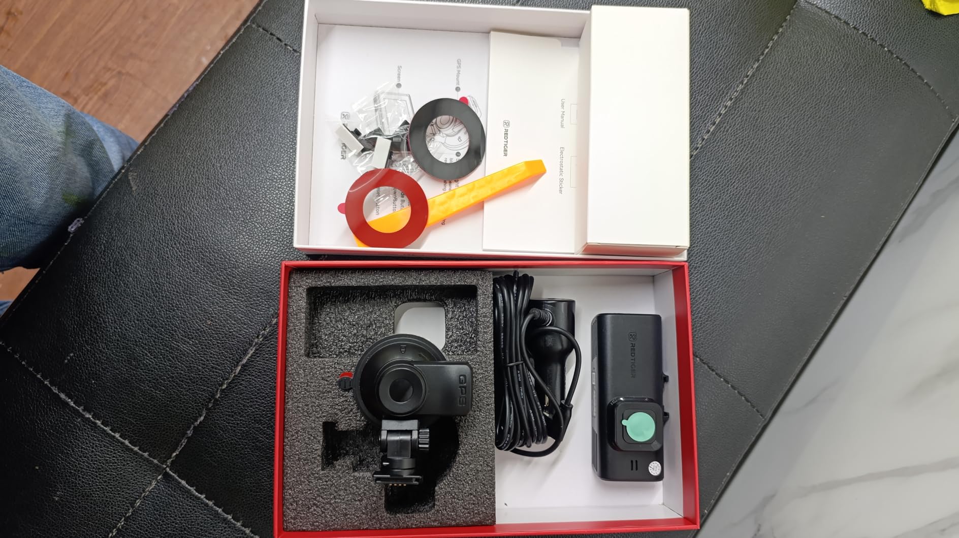REDTIGER 4K STARVIS 2 Dash Cam Front and Rear, 5GHz WiFi 20MB/s Download, 128GB Card Included, Voice Control, Dash Camera for Cars with 3.18