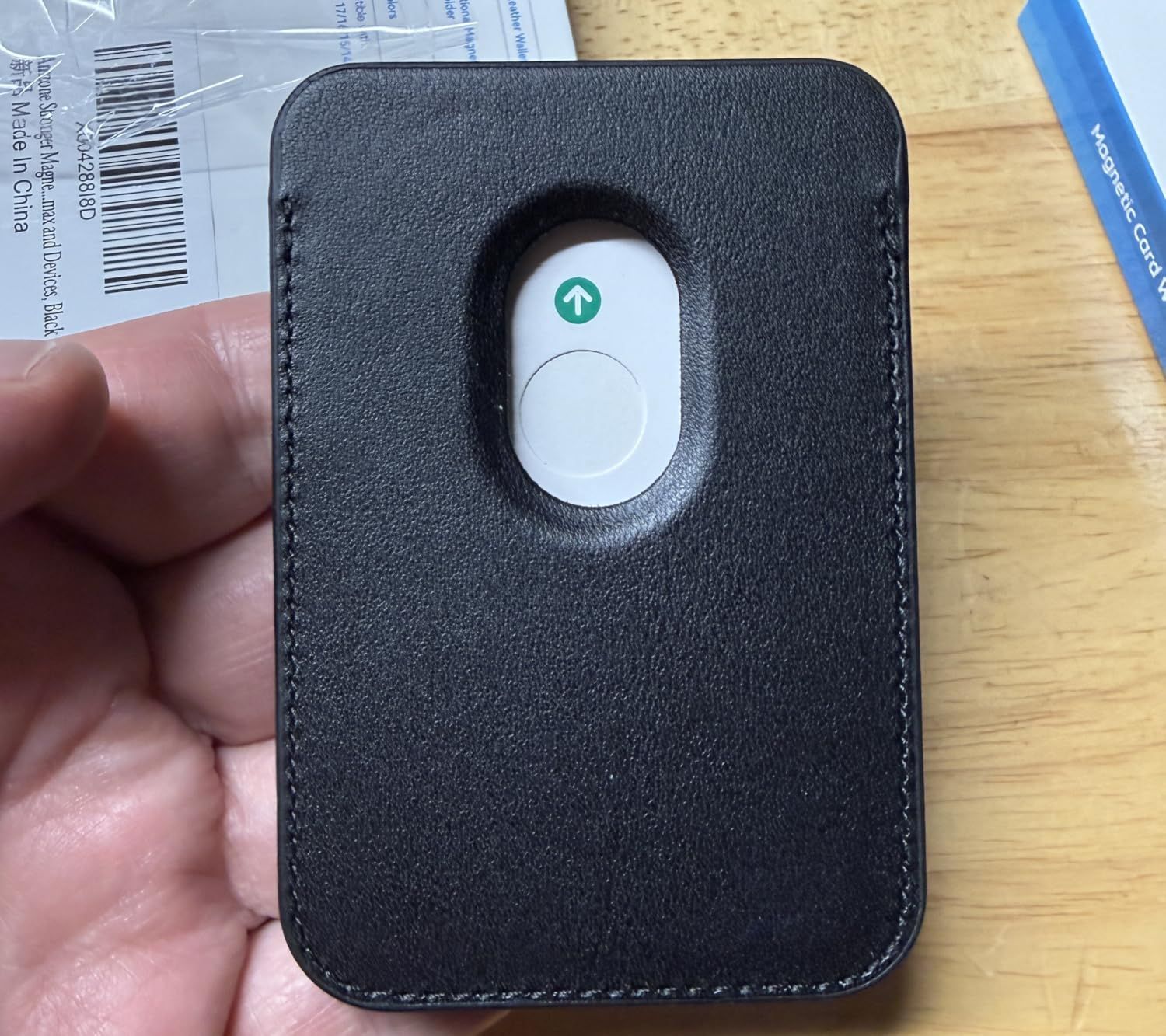 Magnetic Wallet Cell Phone Card Holder for Phone Case with Mag-Safe | Stronger Magnetic RFID Leather Phone Wallet Stick on Series of iPhone 17/16/15/14/13/12 and Pro/Promax, Light pink customer photo 2