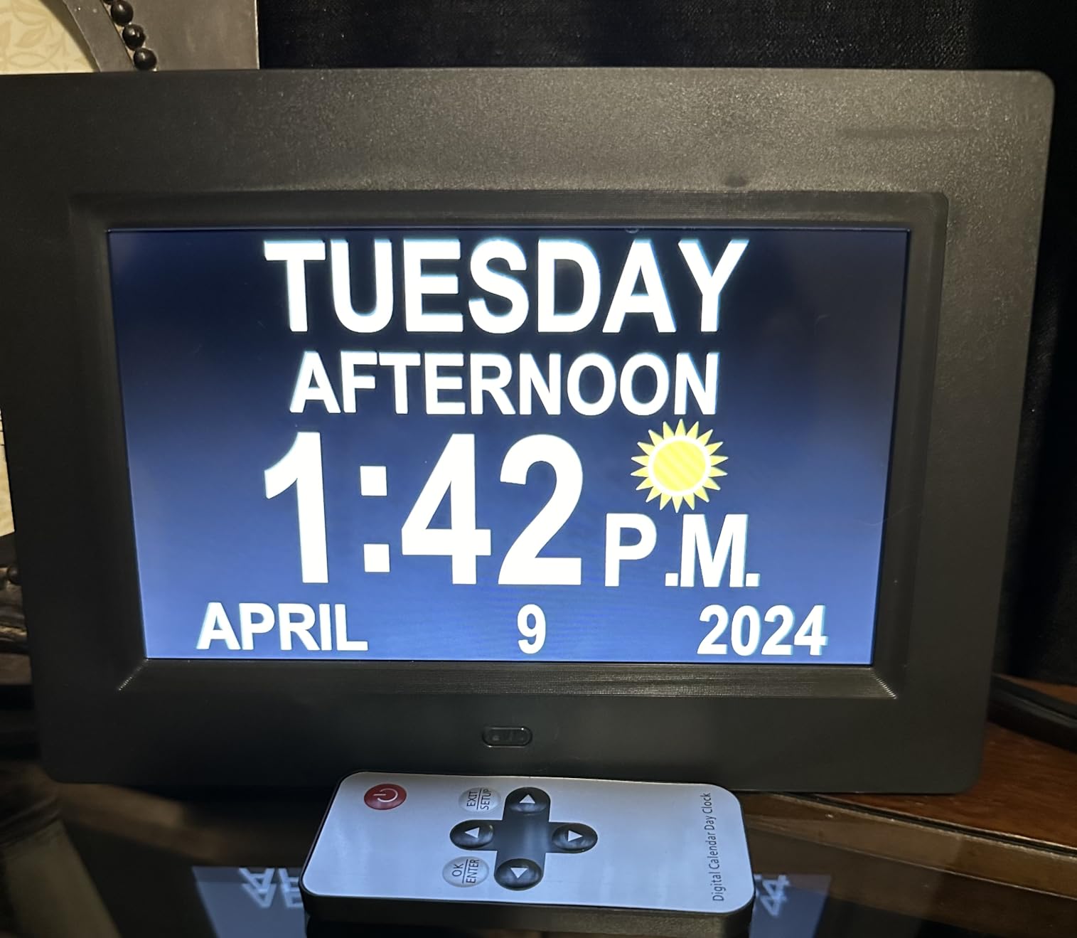 MASSII Dementia Clock with Date Time Voice Announcement, 27 Alarms Custom Reminders, Sleep Trainer, Auto DST, 10 Levels Night Dimmer, Large Talking Digital Calendar Clock for Elderly with 1.5M Adaptor customer photo 1