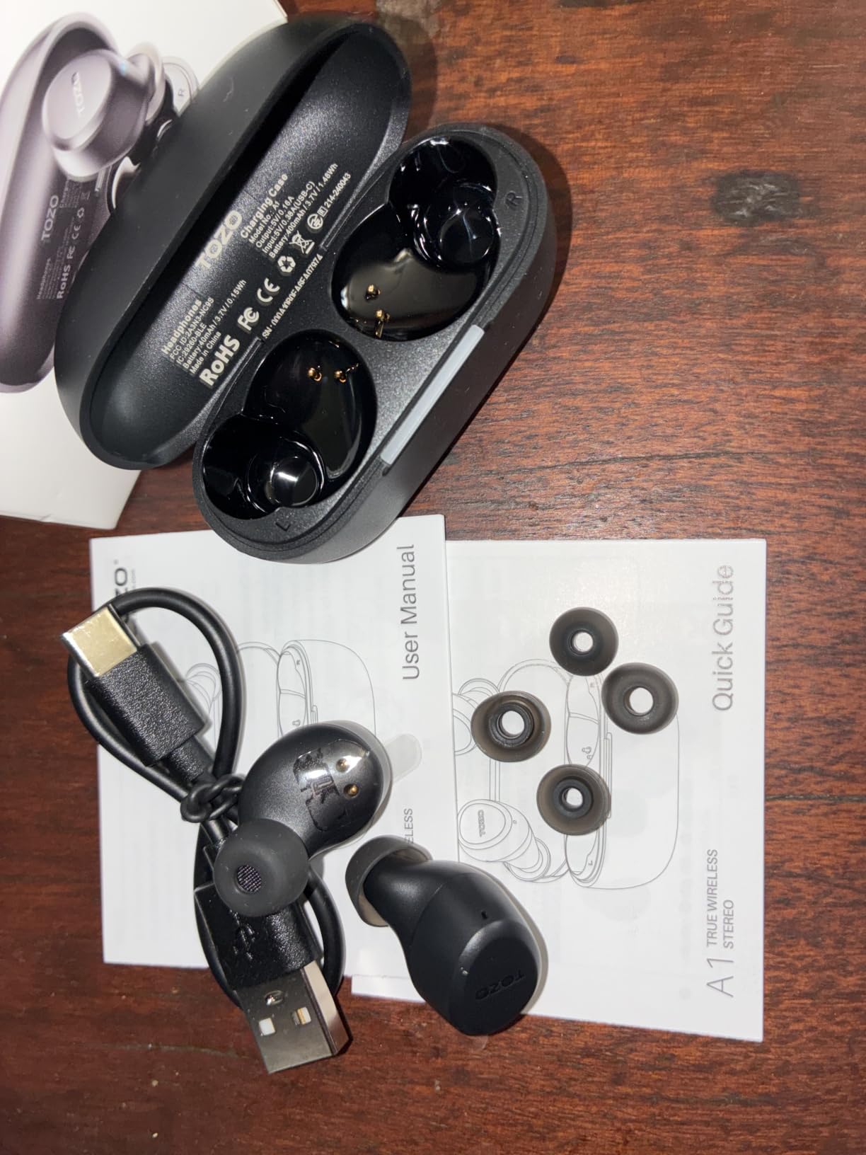TOZO A1 Wireless Earbuds Bluetooth 5.3 Light Weight in Ear Headphones | IPX5 Waterproof, 2 Mics for AI Calls, Immersive Premium Sound Bass Headset with Charging Case, 32 Presets EQ via TOZO App customer photo 1