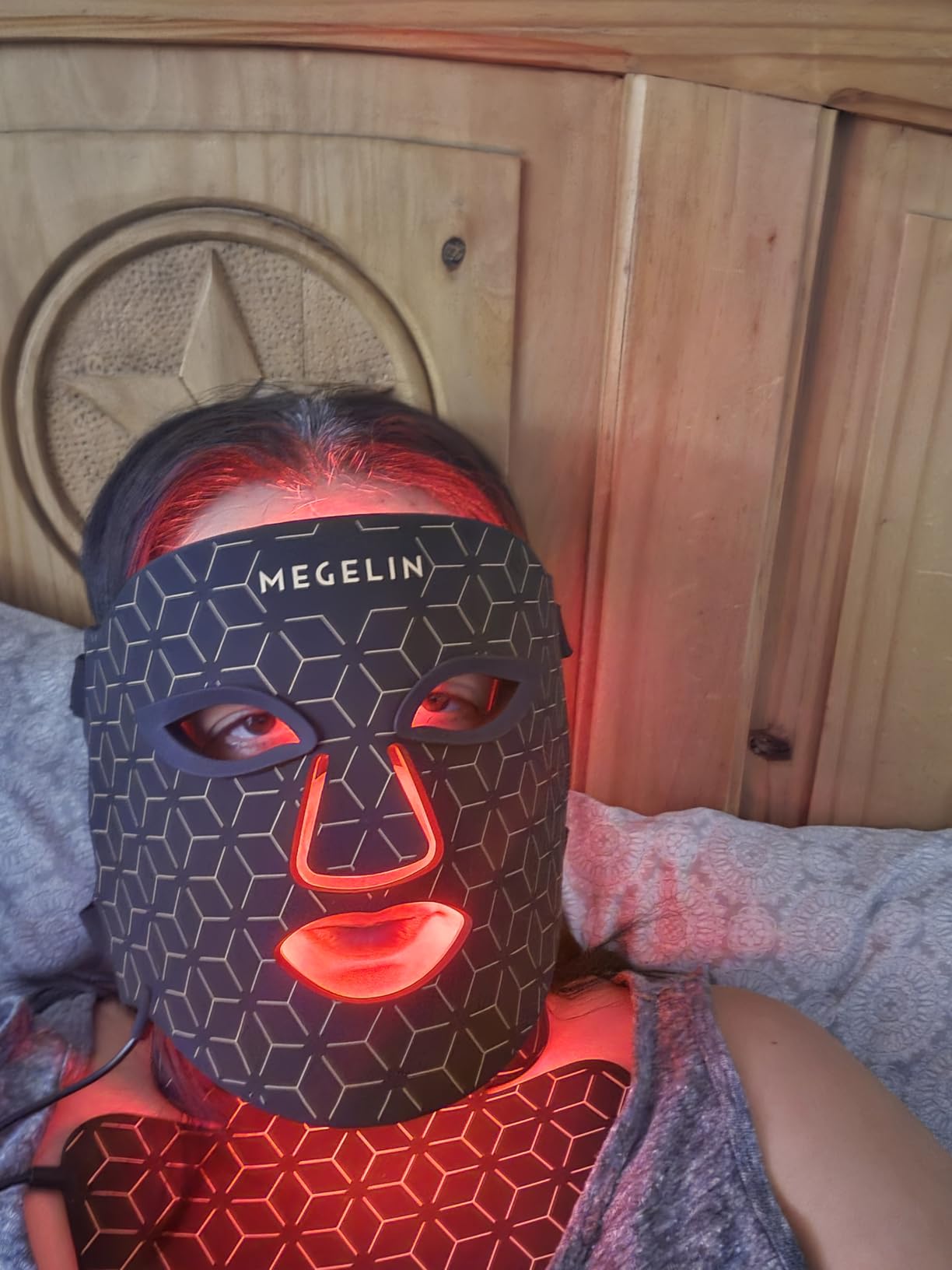 MEGELIN Led Red Light Therapy Face & Neck Mask, 7 Colors Led Light Therapy Facial Mask, Infrared Red Light Therapy Mask, Infrared Light Skin Rejuvenation customer photo 2
