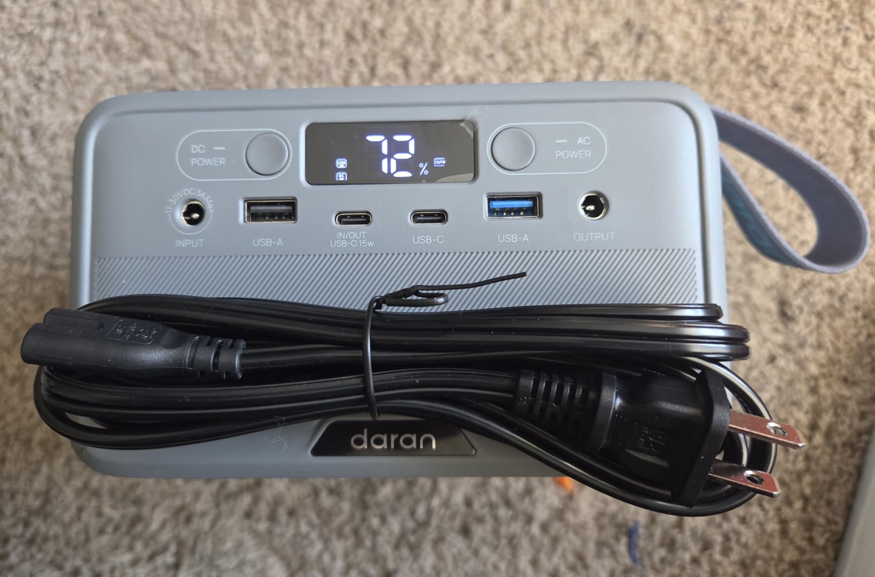 DARAN Portable Power Station 89.6Wh LiFePO4 Battery 100W(200W Peak) Solar Power Bank, Portable Charger Small Generator with AC Outlets & PD Fast Charging for Home/Laptop/Camping(Solar Panel Optional) customer photo 1