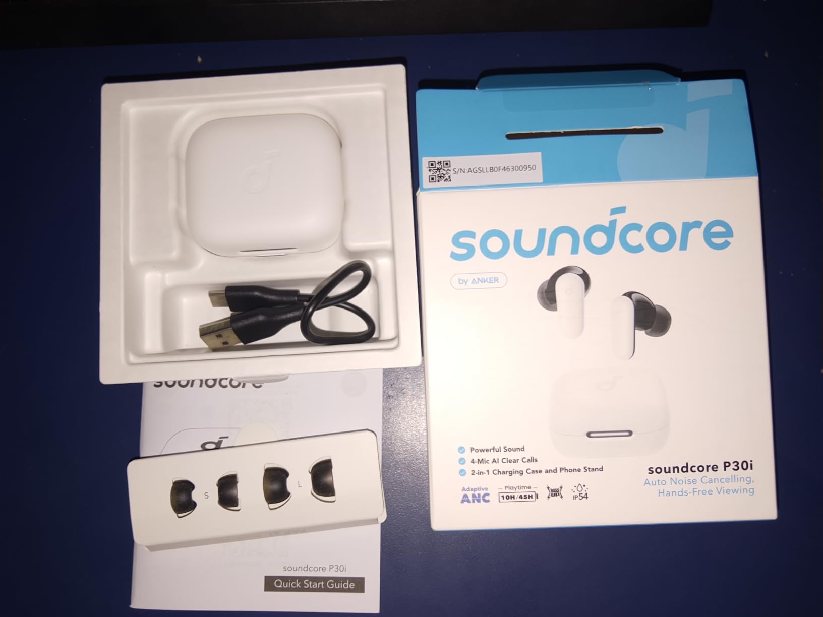 Soundcore P30i by Anker Noise Cancelling Earbuds, Hands-Free Viewing | Strong and Smart Noise Cancelling, Powerful Bass, 45H Playtime, 2-in-1 Case and Phone Stand, IP54, Bluetooth 5.4 customer photo 1