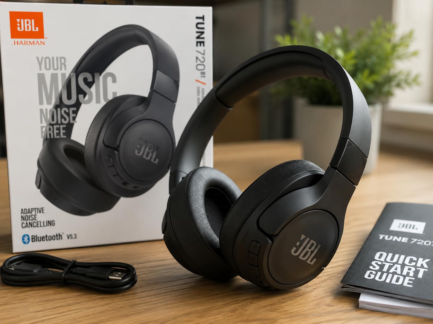 JBL Tune 720BT - Wireless Over-Ear Headphones - Blue | JBL Pure Bass Sound, Wireless Bluetooth 5.3 technology, Customize your listening experience, Hands-free calls with Voice Aware customer photo 1