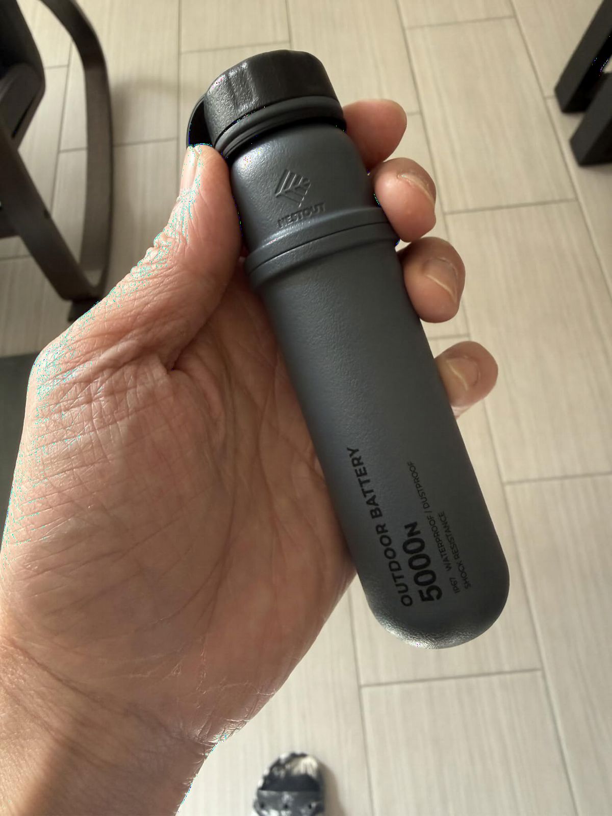 NESTOUT Rugged Power Bank, 5000mAh Outdoor Battery Pack, 15W USB C Fast Charging, Waterproof IP67, Durable Shockproof, Tactical Charger for Phone Military EDC Hiking Survival Overland Camping (Black) customer photo 2